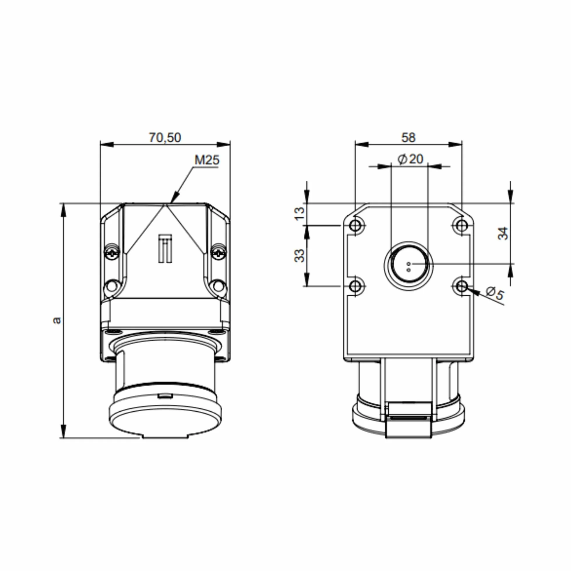 PCE Wtyczka ścienna CEE 16A 5P 400V IP44 515-6D
