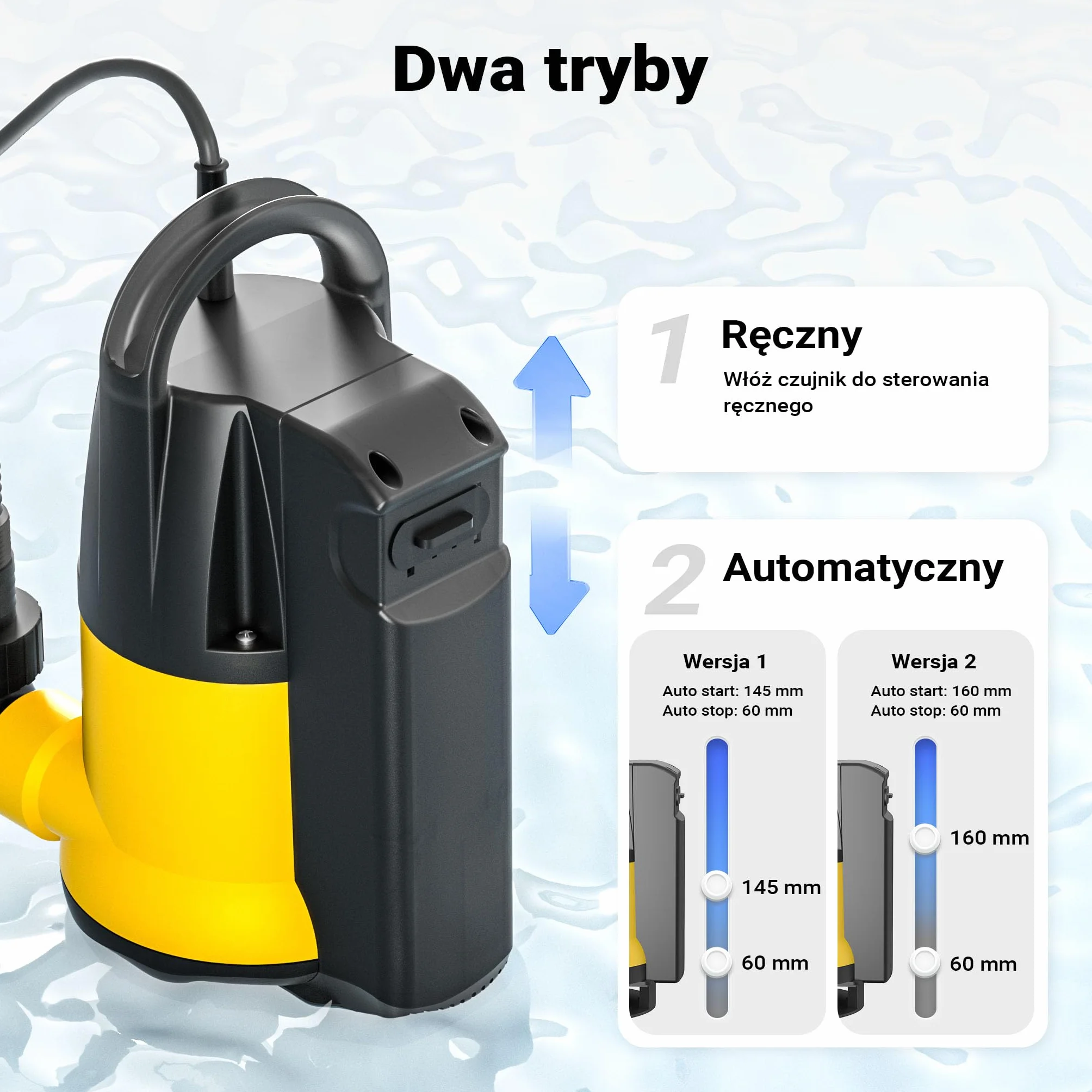 Wiltec Pompa zanurzeniowa do wody brudnej z pływakiem 250 W, 6000 l/h