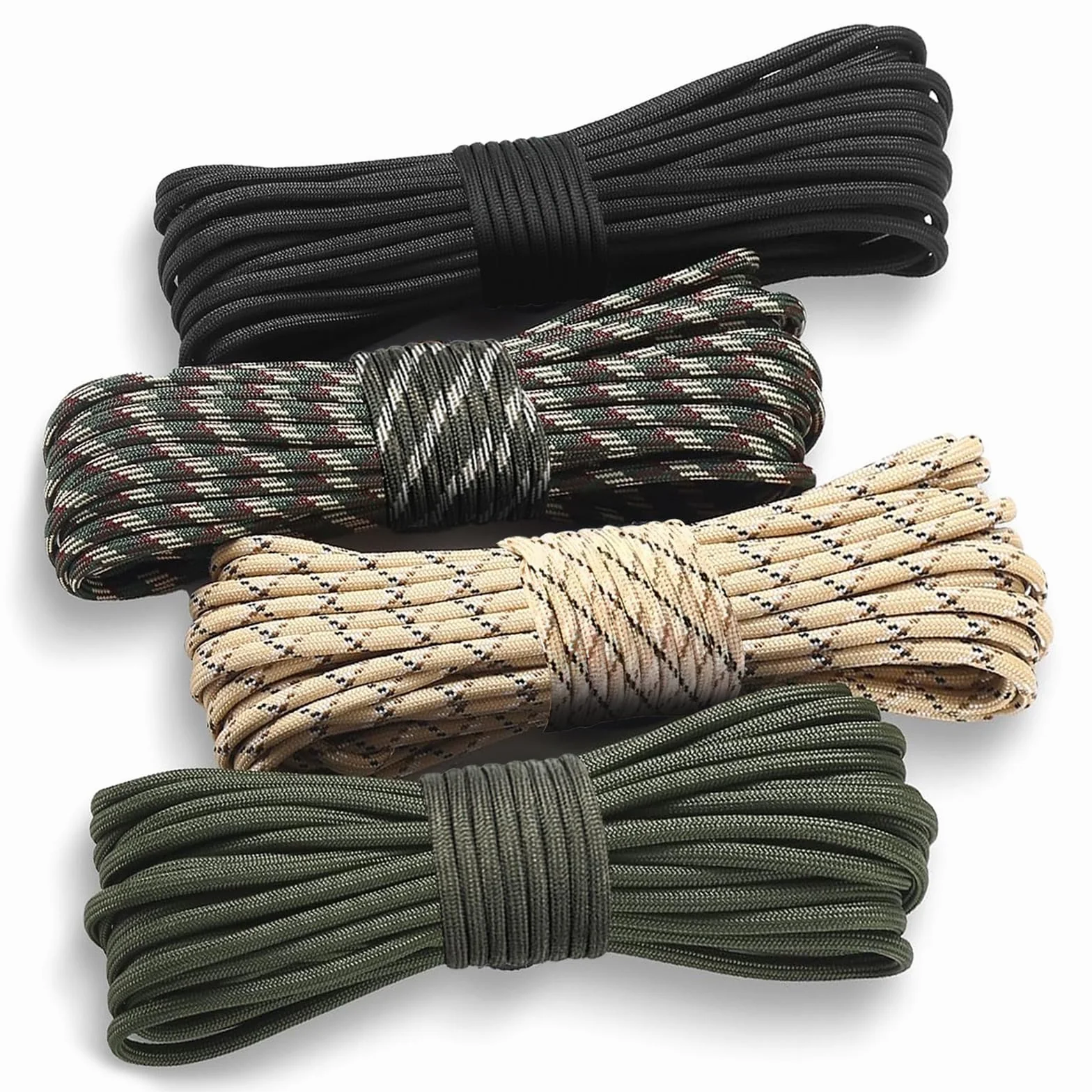 4 sztuki 60 m linki nylonowej Paracord 550, zestaw survivalowy Paracord 4 mm, 7 rdzeni, linka smoka, linka Paracord, akcesoria do bransoletek, linka sztruksowa, odporna na rozerwanie i trwała