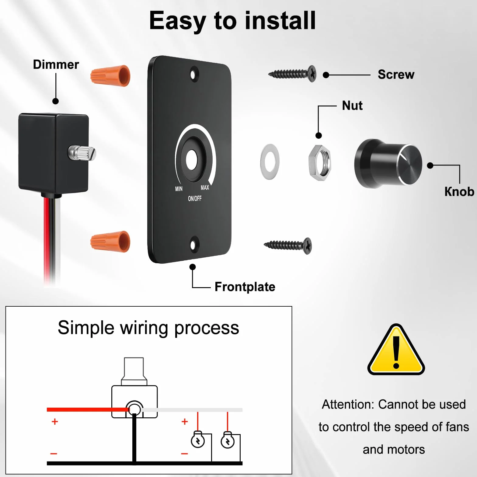 Ściemniacz LED 12V 5A PWM DC Bezstopniowy 3 Przewody