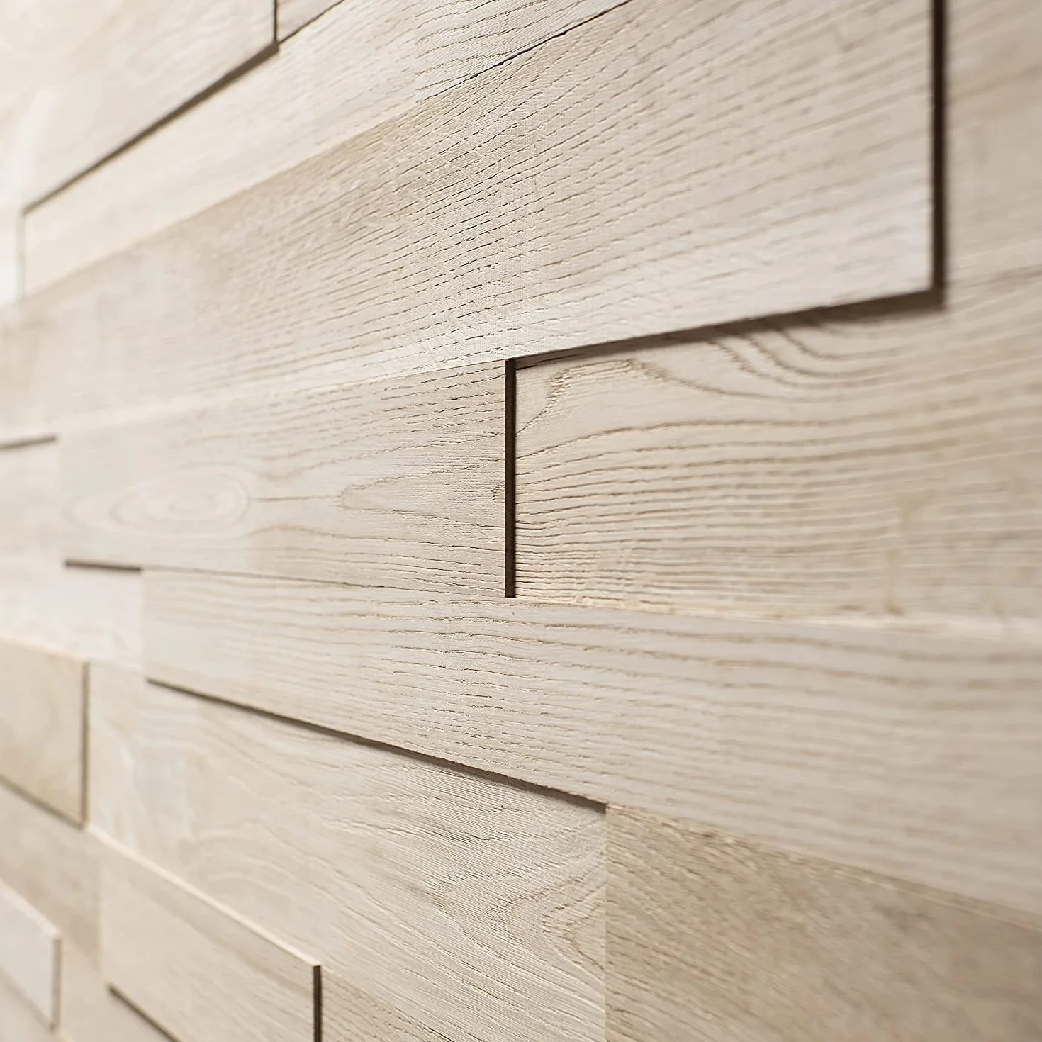 panele ścienne 3D, strukturyzowany dąb, okładziny drewniane, ściana drewniana, projekt ścienny od Wooden Wall Design, model OZO (1 m2)