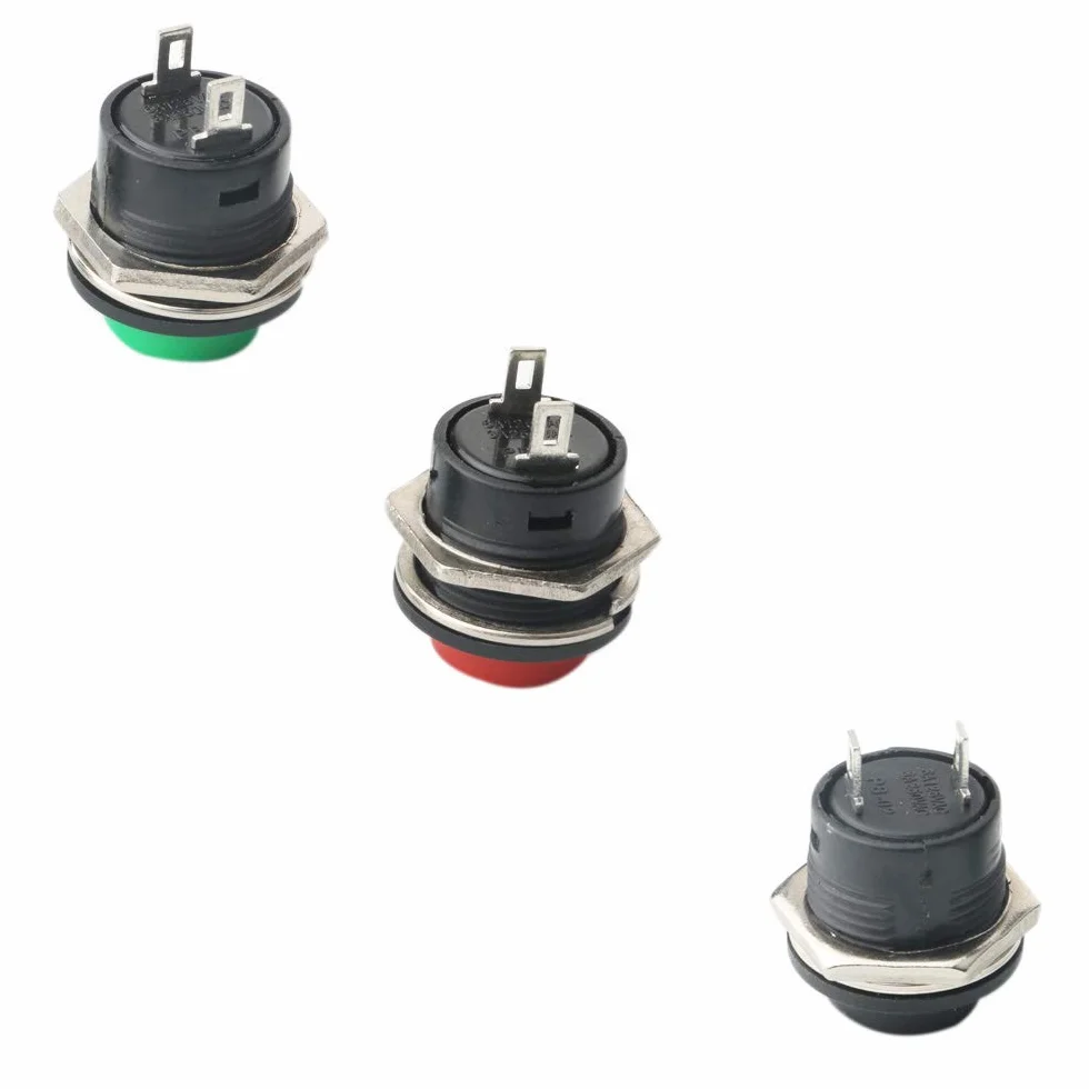 RUNCCI-YUN 24-pak przełączników przyciskowych SPST chwilowy mini AC 250V 3A 125V 6A bez blokady sprężynowy