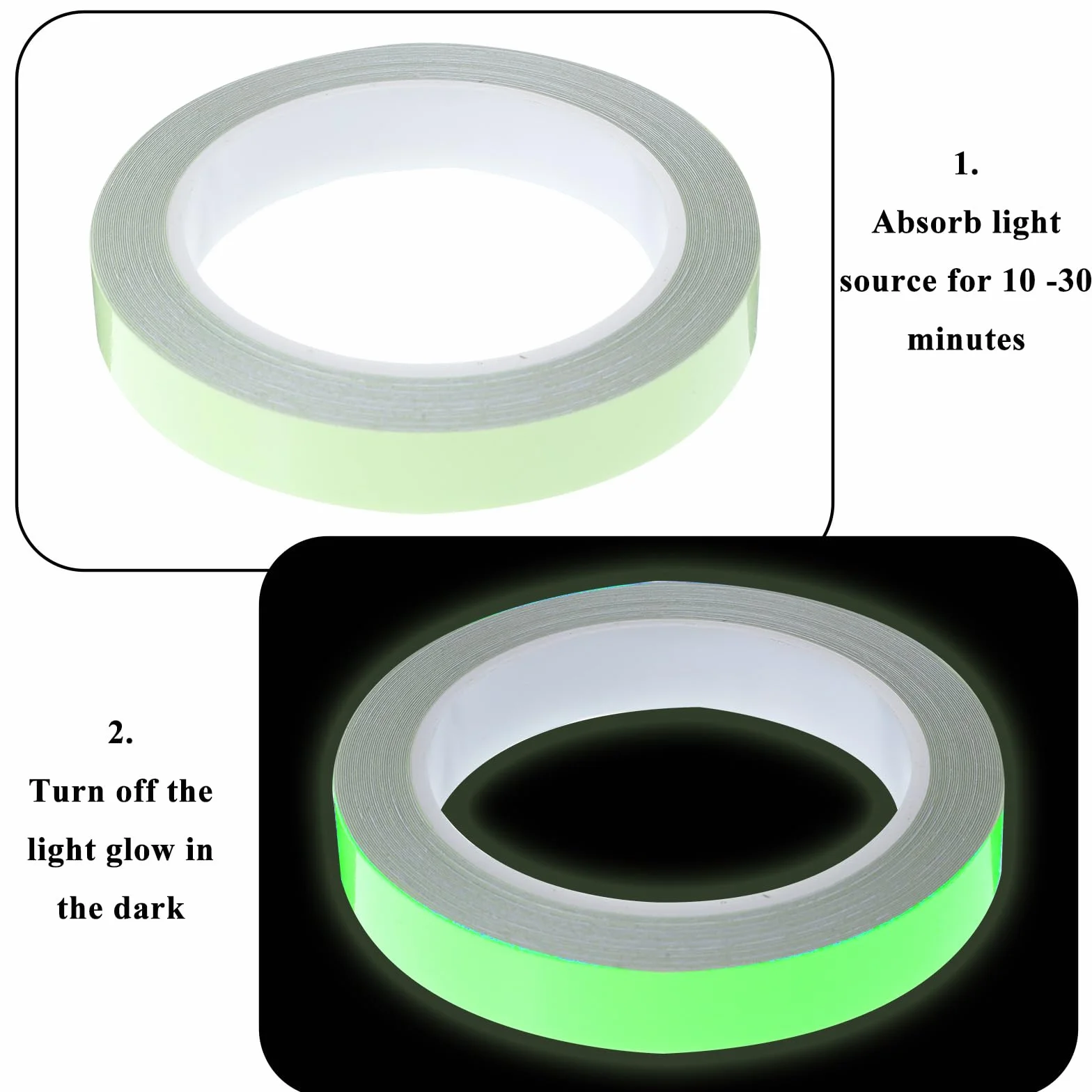 Świecąca taśma klejąca fluorescencyjna odblaskowa 10 m x 1,5 cm