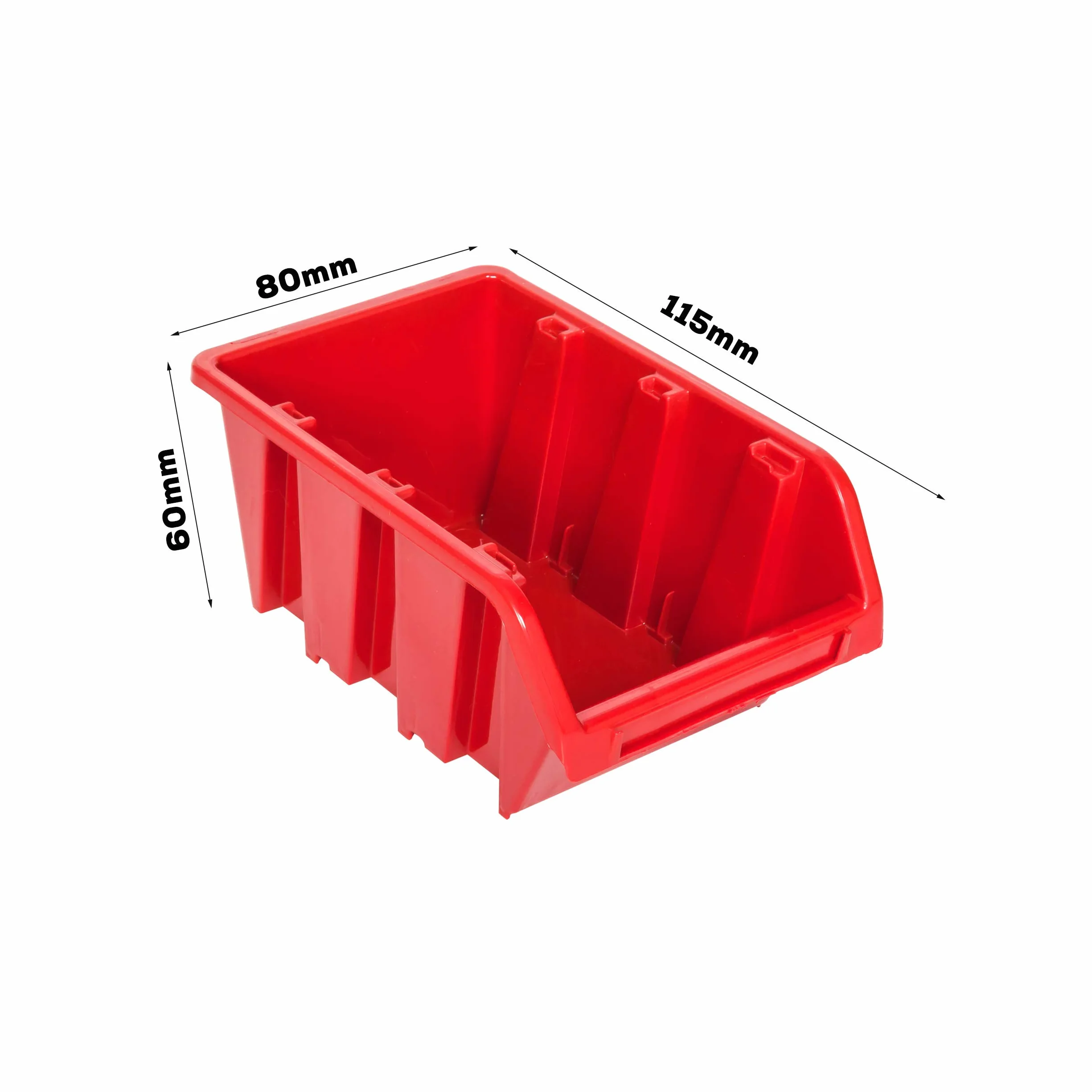 Pudełka do przechowywania i sortowania 5 sztuk 80x115x60 mm czerwone z tworzywa sztucznego
