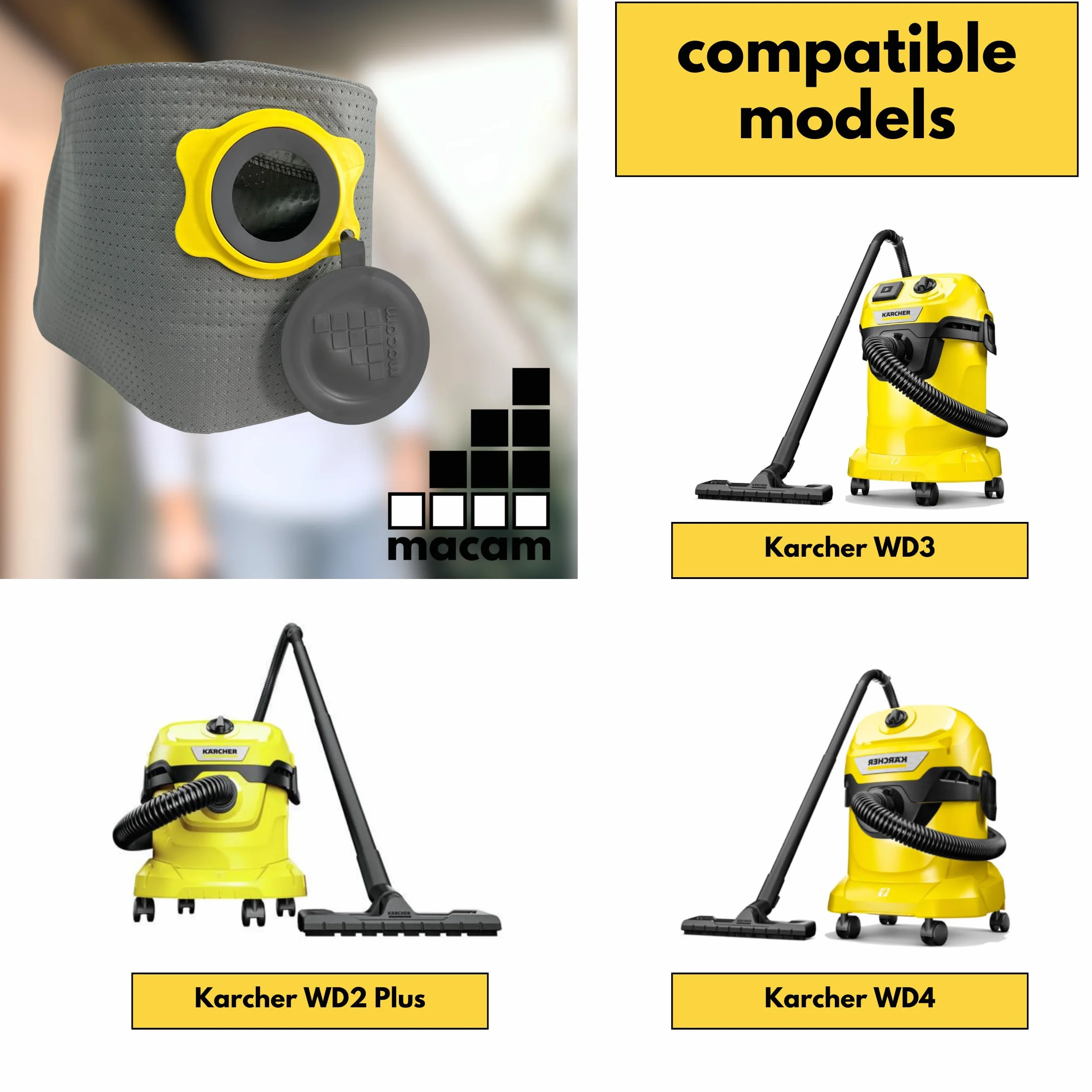 Karcher worek filtrujący wielokrotnego użytku WD2-Plus WD3 WD4