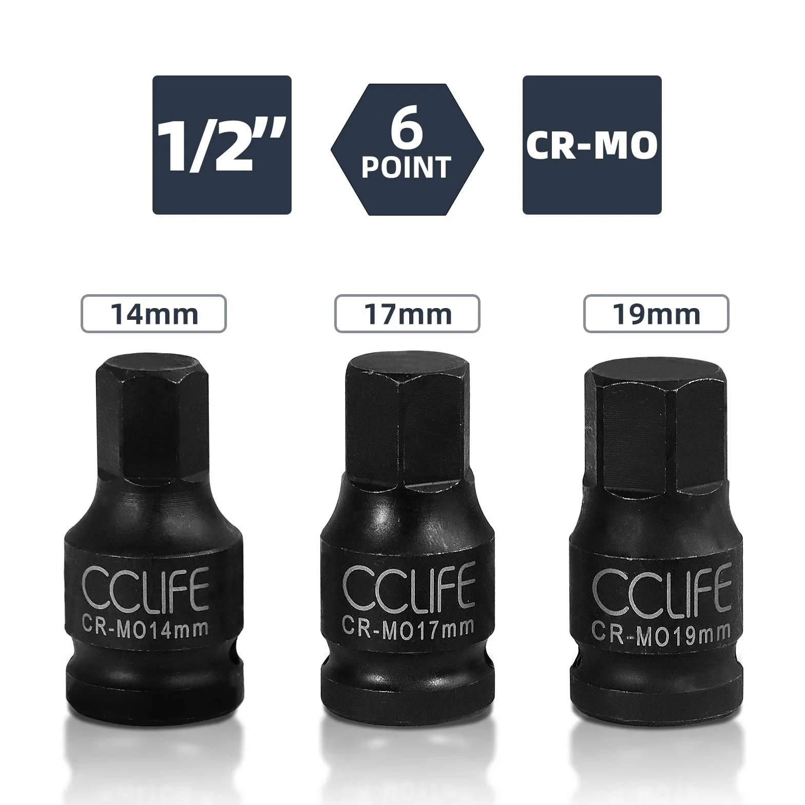 CCLIFE Zestaw nasadek udarowych 8szt SW 30-36 mm 12 Kant 12,5 mm (1/2")