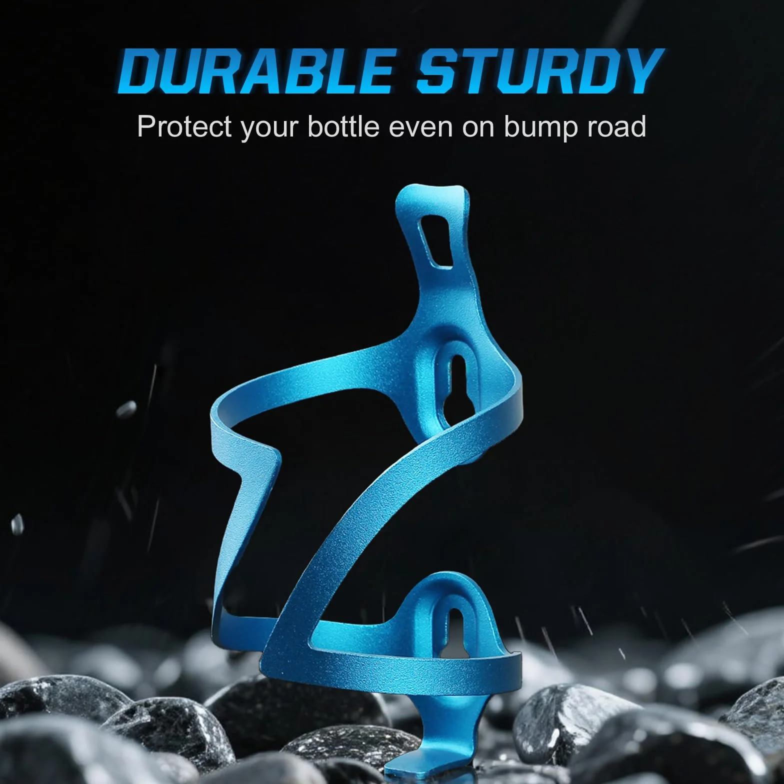 aiGear Uchwyt na bidon rowerowy / koszyk na bidon | 2 sztuki, stop aluminium, lekki i trwały, pasuje do butelki o średnicy 7,4-8,9 cm, do roweru szosowego (BCH-02BL), niebieski