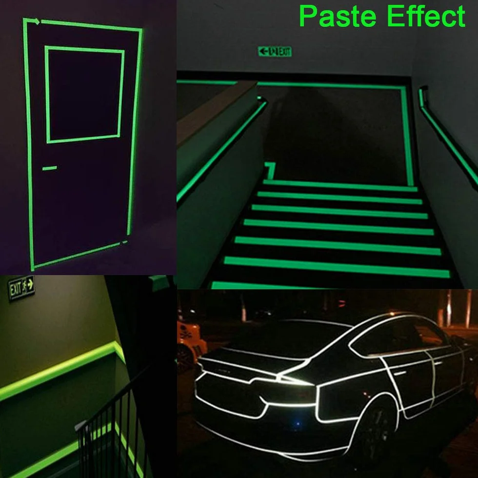 Fluorescencyjna taśma klejąca zielona 5 m x 2 cm świecąca w ciemności samoprzylepna