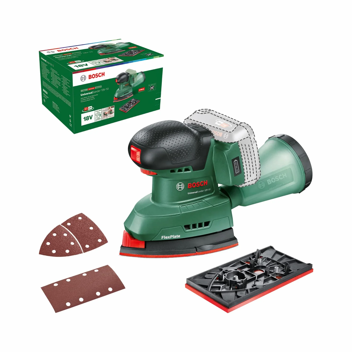 Bosch UniversalSander 18V-10 akumulatorowa szlifierka 18V system do drewna