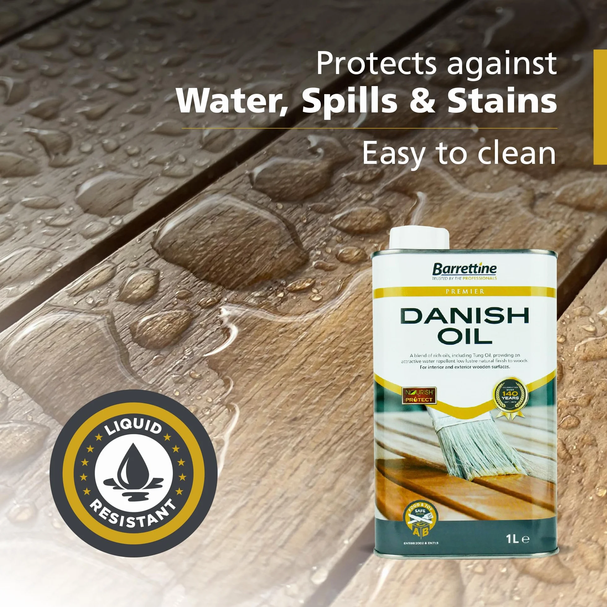 Barrettine Premier Danish Oil 500 ml – wodoodporny olej do drewna