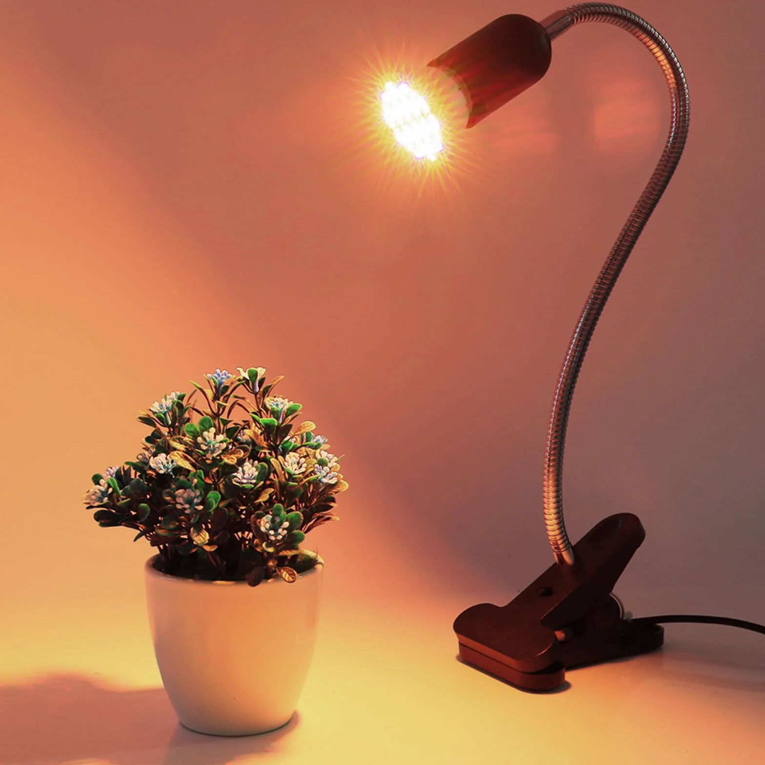 Sporgo 2 sztuki oprawki lampy E27 z klipsem regulowana 360° elastyczna łabędzia szyja metalowa lampa zaciskowa z przełącznikiem i wtyczką 30 cm czarna