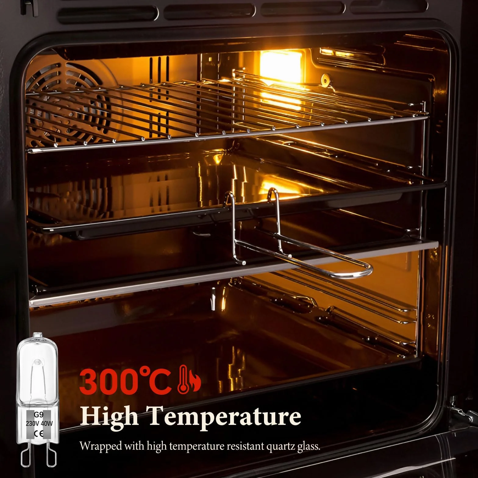 Żarówki halogenowe G9 40W ściemnialne 300°C 2700K ciepła biel 520lm do piekarnika