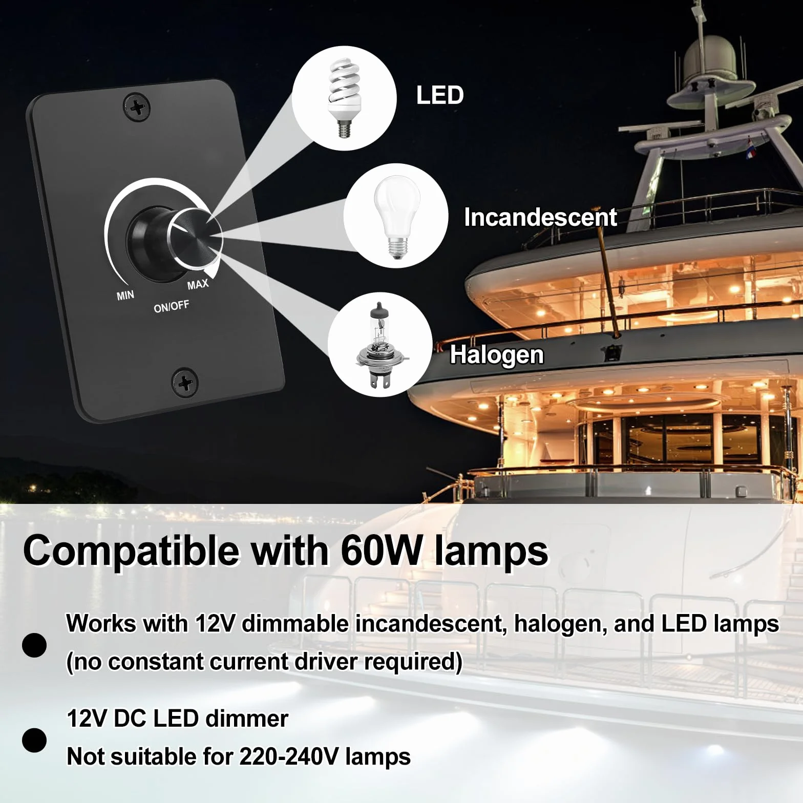 Ściemniacz LED 12V 5A PWM DC Bezstopniowy 3 Przewody