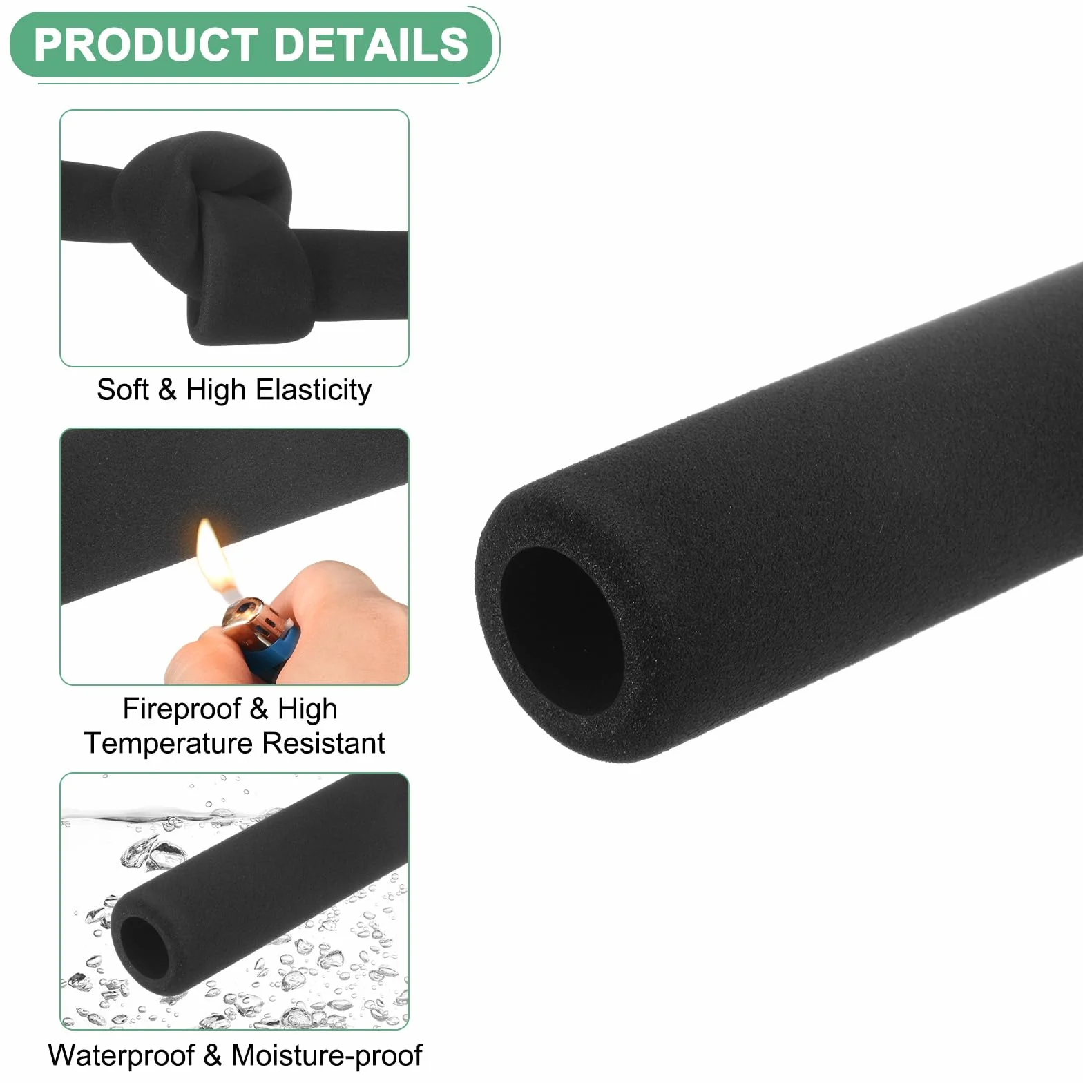 M METERXITY 4-pak rur izolacyjnych piankowych, średnica 18 mm 30 mm, długość 295 mm, do stojaka na gitarę