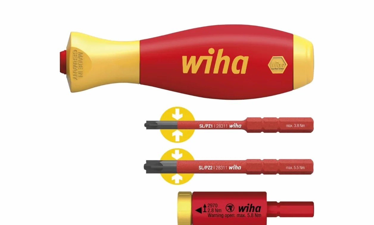 Wiha zestaw adapterów do momentu zacisku easyTorque electric 2,8 Nm z uchwytem slimVario® i slimBits SL/PZ, 4 sztuki