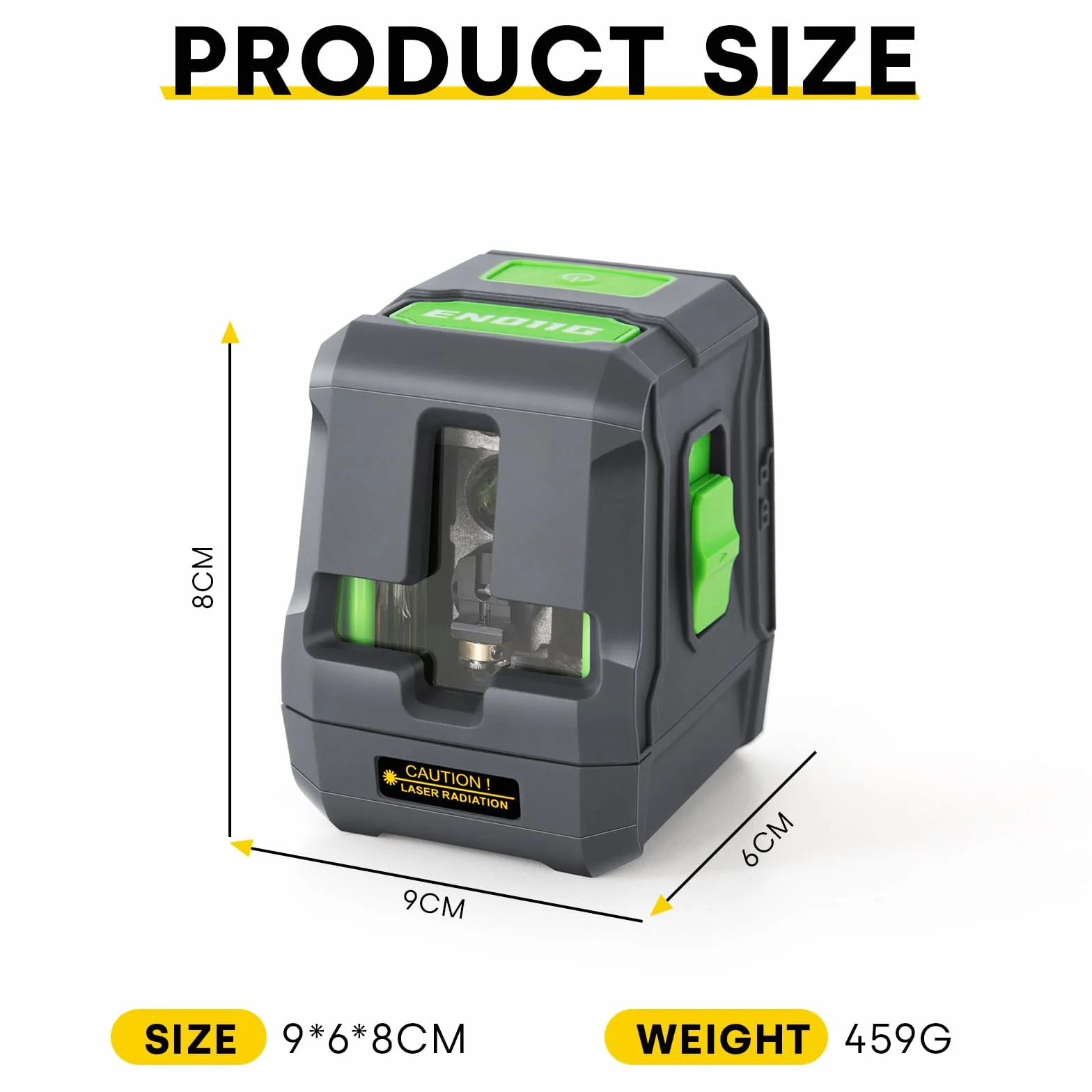 Laser krzyżowy zielony ENVENTOR samopoziomujący liniowy 25 m ± 0,3 mm/m IP54 z mocowaniem magnetycznym 360°
