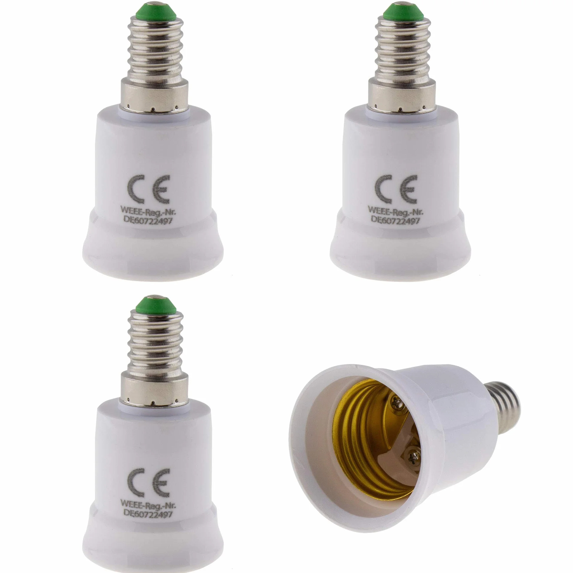 Adapter E14 na E27, oprawka do lamp halogenowych LED, biały, zestaw 4 szt.
