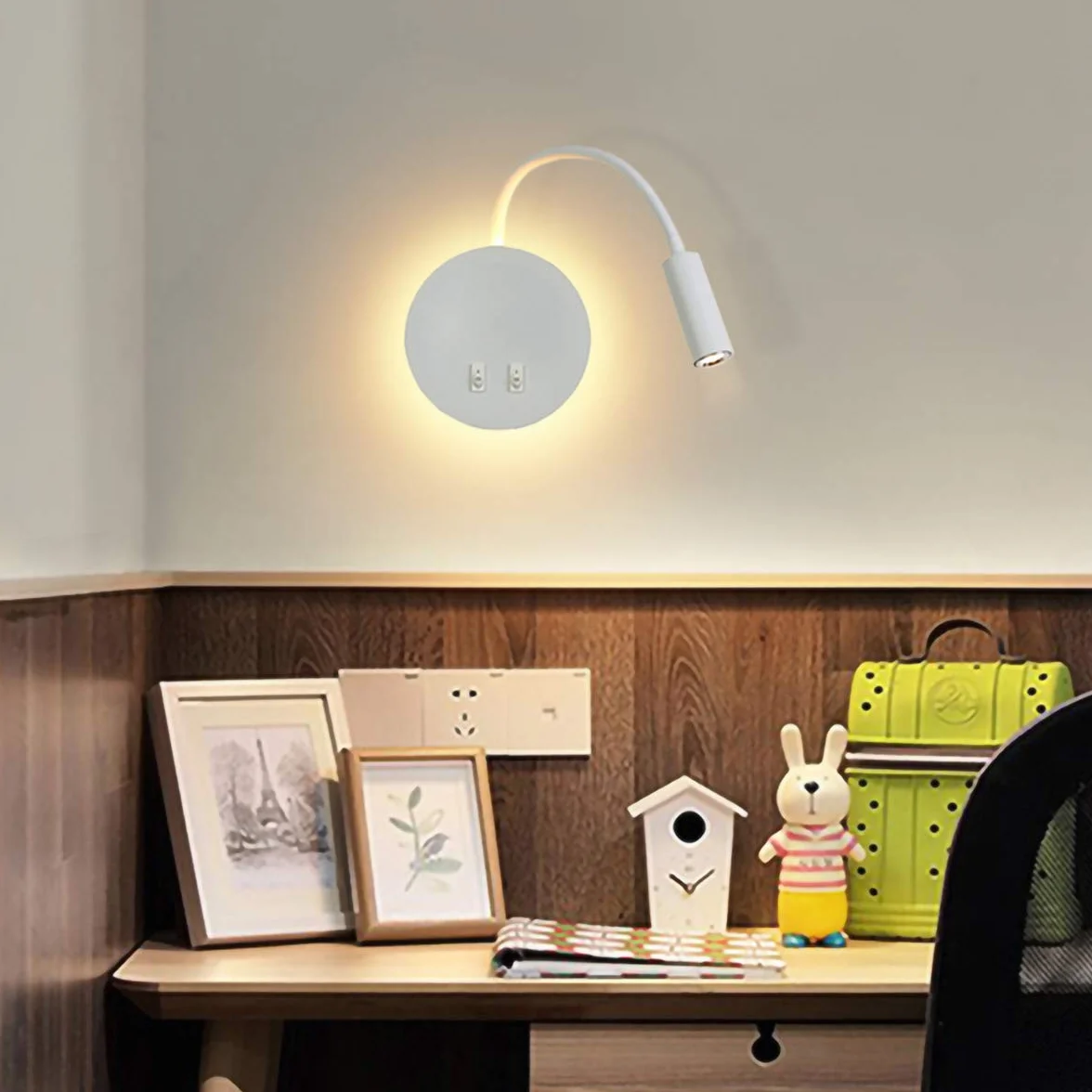 Budbuddy LED Lampa Ścienna 3W+8W, Czytania, Przełącznik, Oświetlenie Wnętrz, 3000K