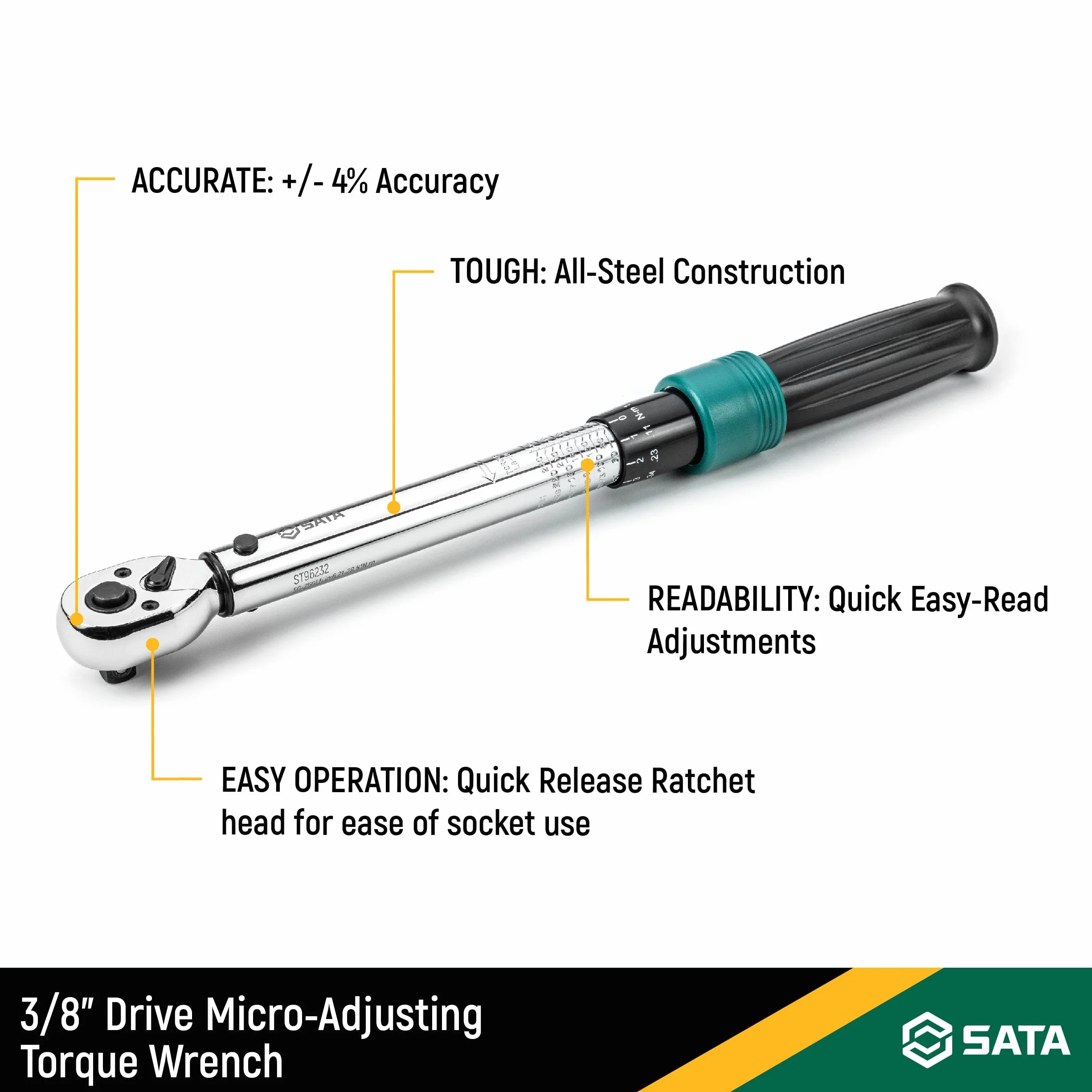 SATA Klucz dynamometryczny 3/20.3 cm 6.0-30Nm Micro-Adjusting ST96232