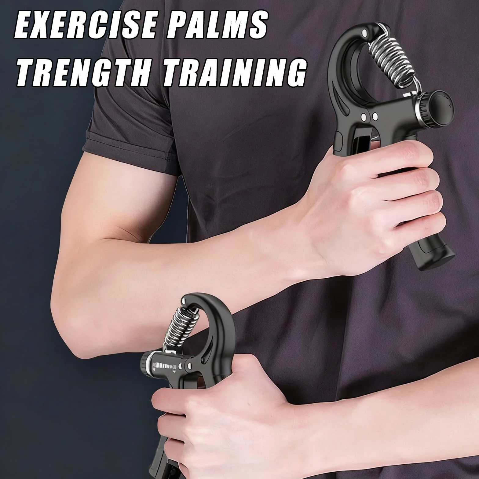 Zestaw 2 regulowanych trenażerów dłoni 10-100 kg – trener siły chwytu i palców + trener przedramion – uniwersalny do fitnessu, wspinaczki, rehabilitacji i codziennego fitnessu