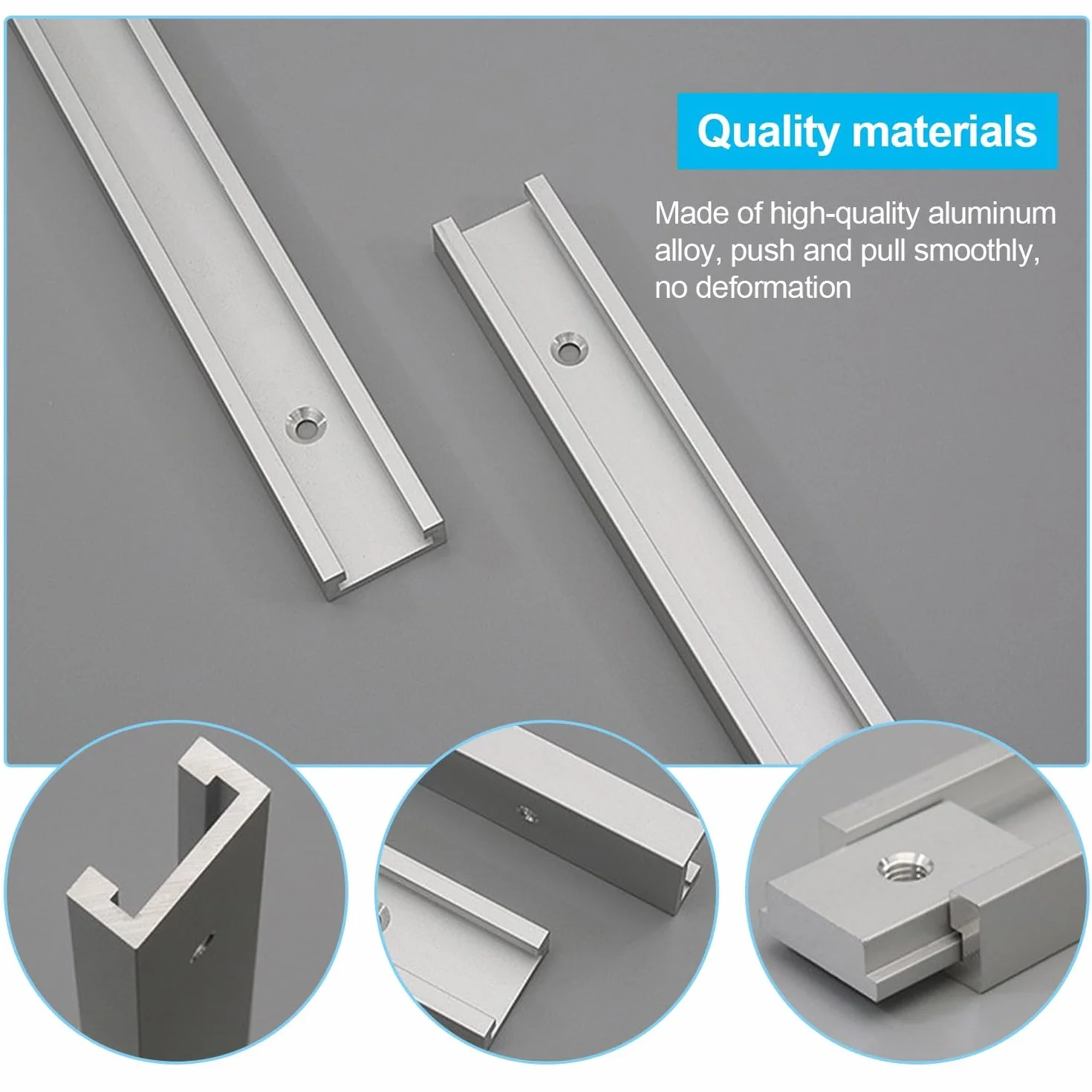 Szyny ślizgowe z rowkiem T M8/M6 400 mm aluminiowy profil T-Track z suwakiem M8/M6