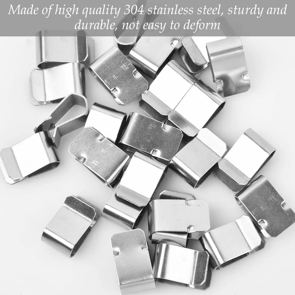 Klips ze stali nierdzewnej U 21,4 x 12 mm, klamry mocujące, 12 sztuk