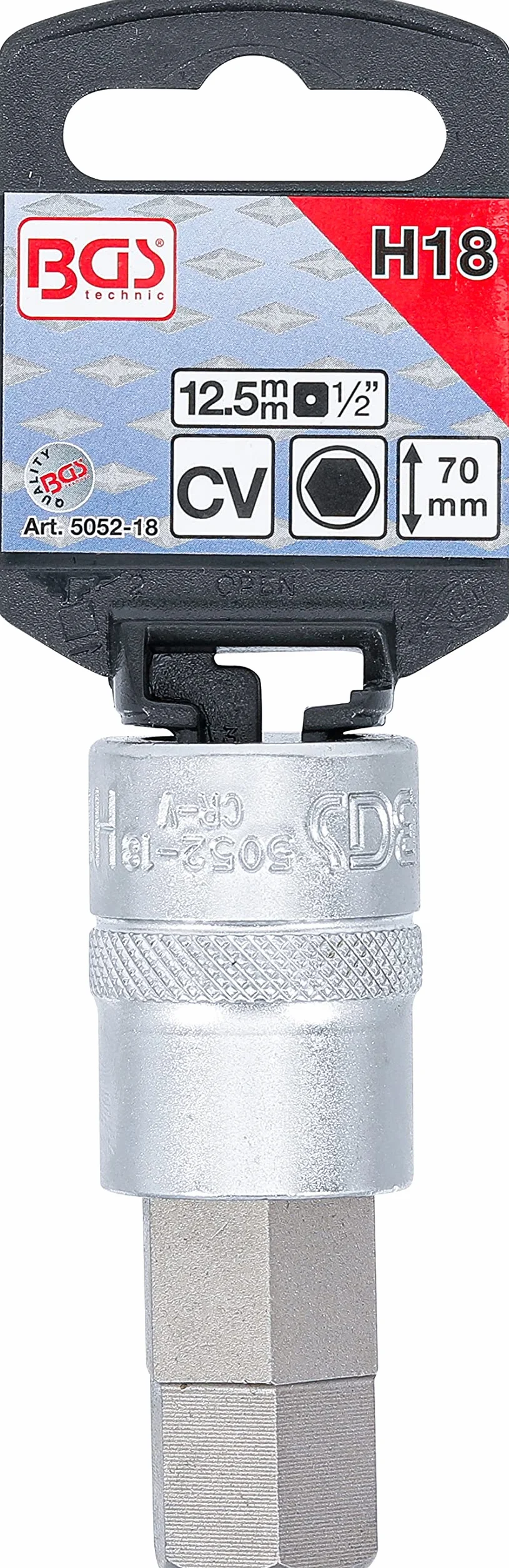 BGS 5052-18 Nasadka do bitów 12,5 mm (1/2") gniazdo sześciokątne 18 mm