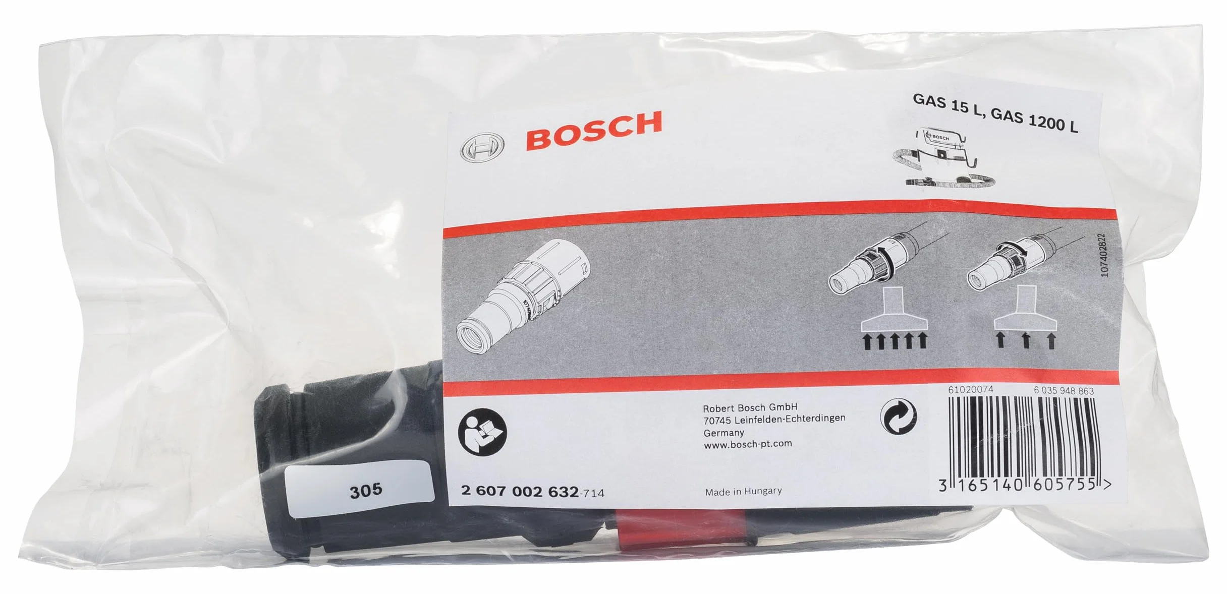Bosch Profesional Adapter Do Węża GAS 15/20