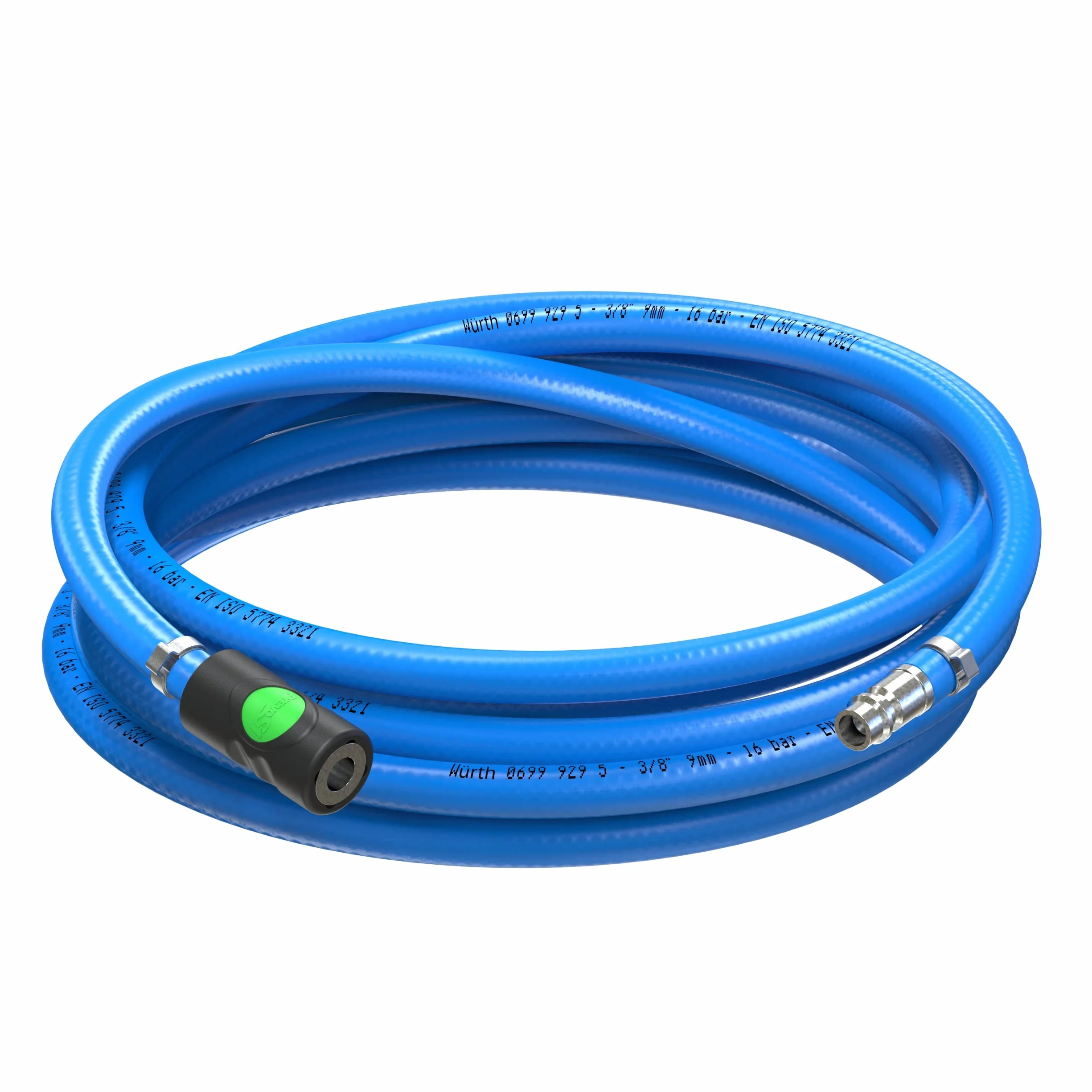 AUPROTEC Zestaw węży do sprężonego powietrza 9 mm 10 m PVC z łącznikiem bezpieczeństwa Prevost S1