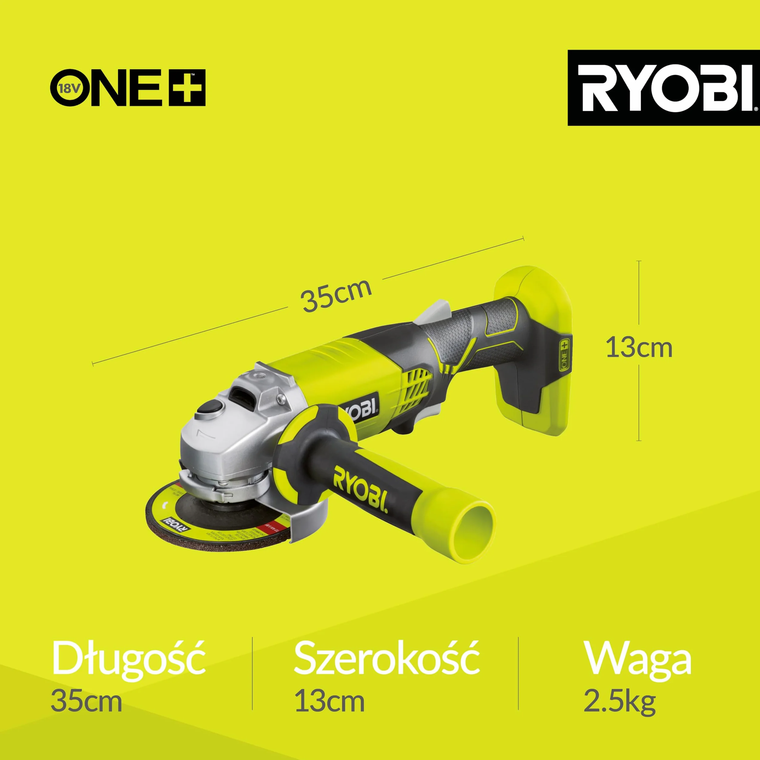 Ryobi R18AG-0 Szlifierka Kątowa Akumulatorowa 115 mm 18 V