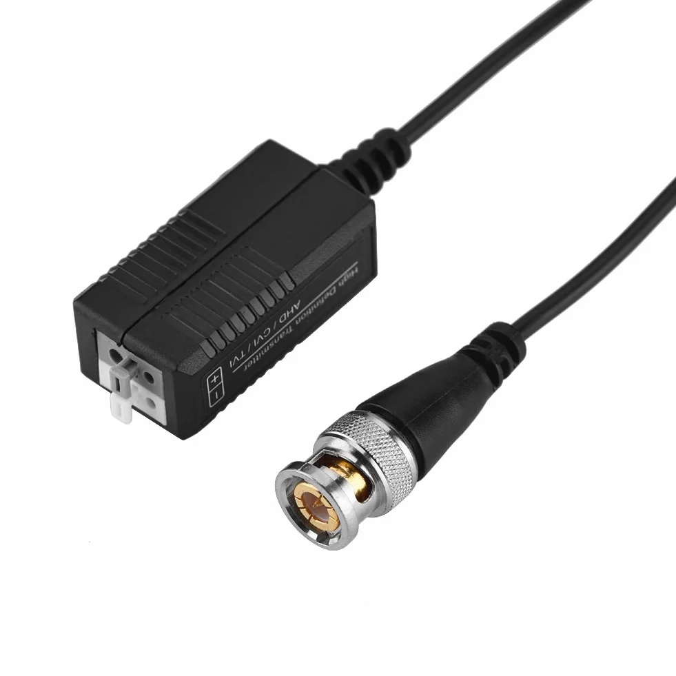 Pasynowy nadajnik HD CVI/AHD/TVI do CCTV – balun wideo UTP/BNC, przesyła sygnał na odległość do 180 m