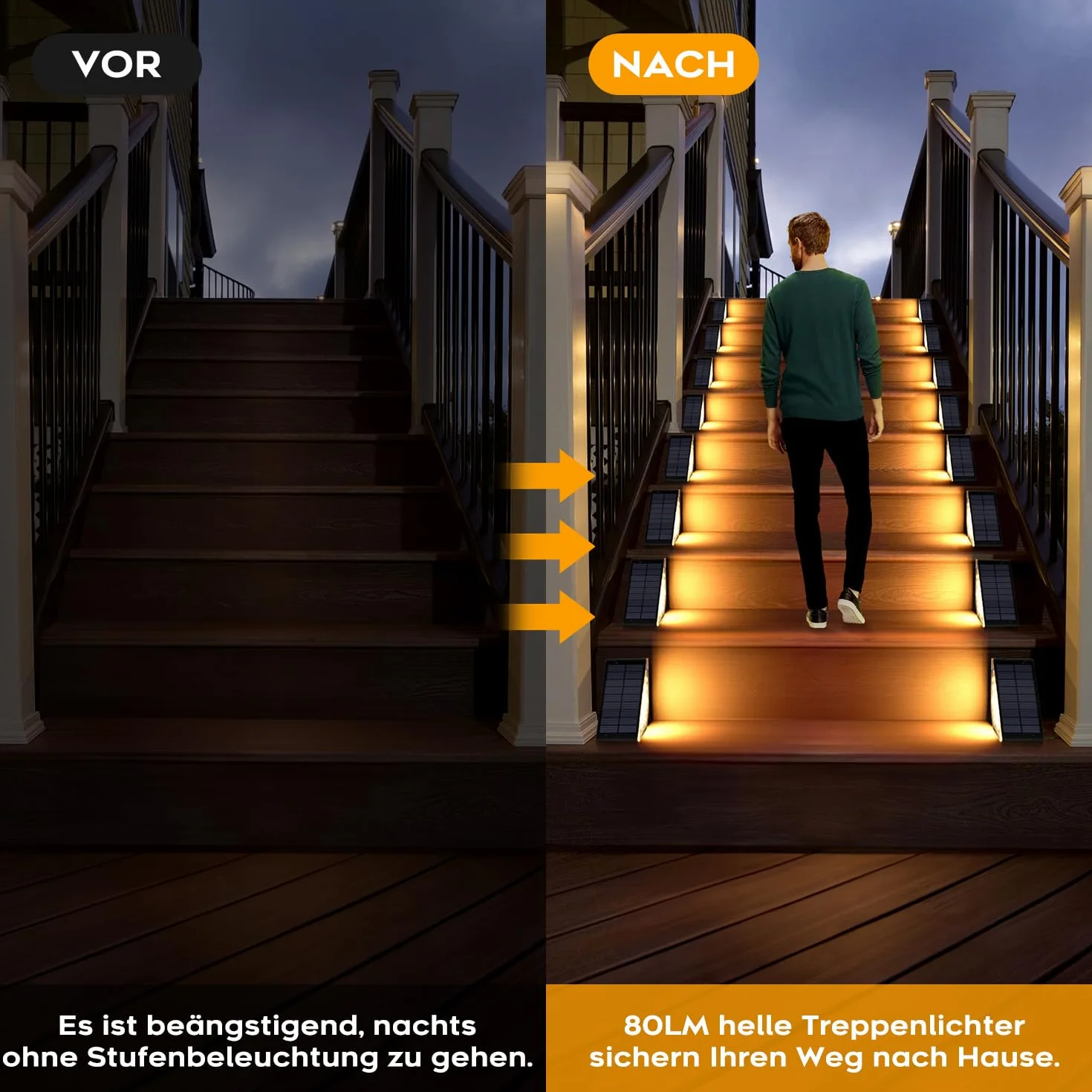 Lampy solarne LED ogrodowe IP65 na zewnątrz, ścieżka, taras, ogrodzenie
