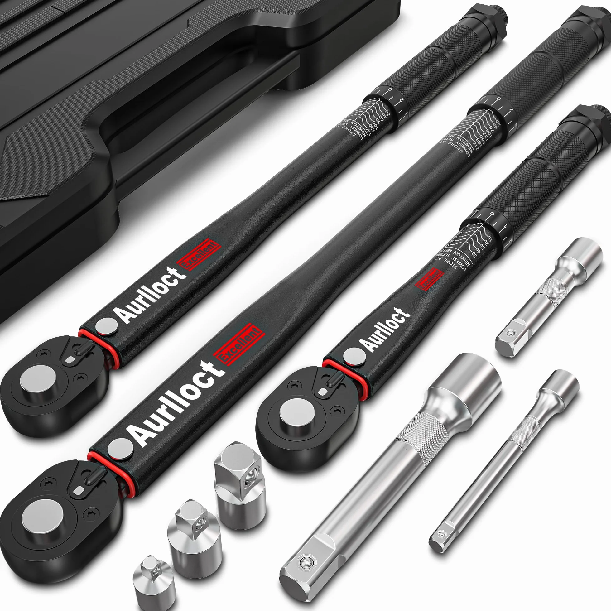 Klucz Dynamometryczny 1/4" 3/8" 1/2" 9-częściowy Zestaw