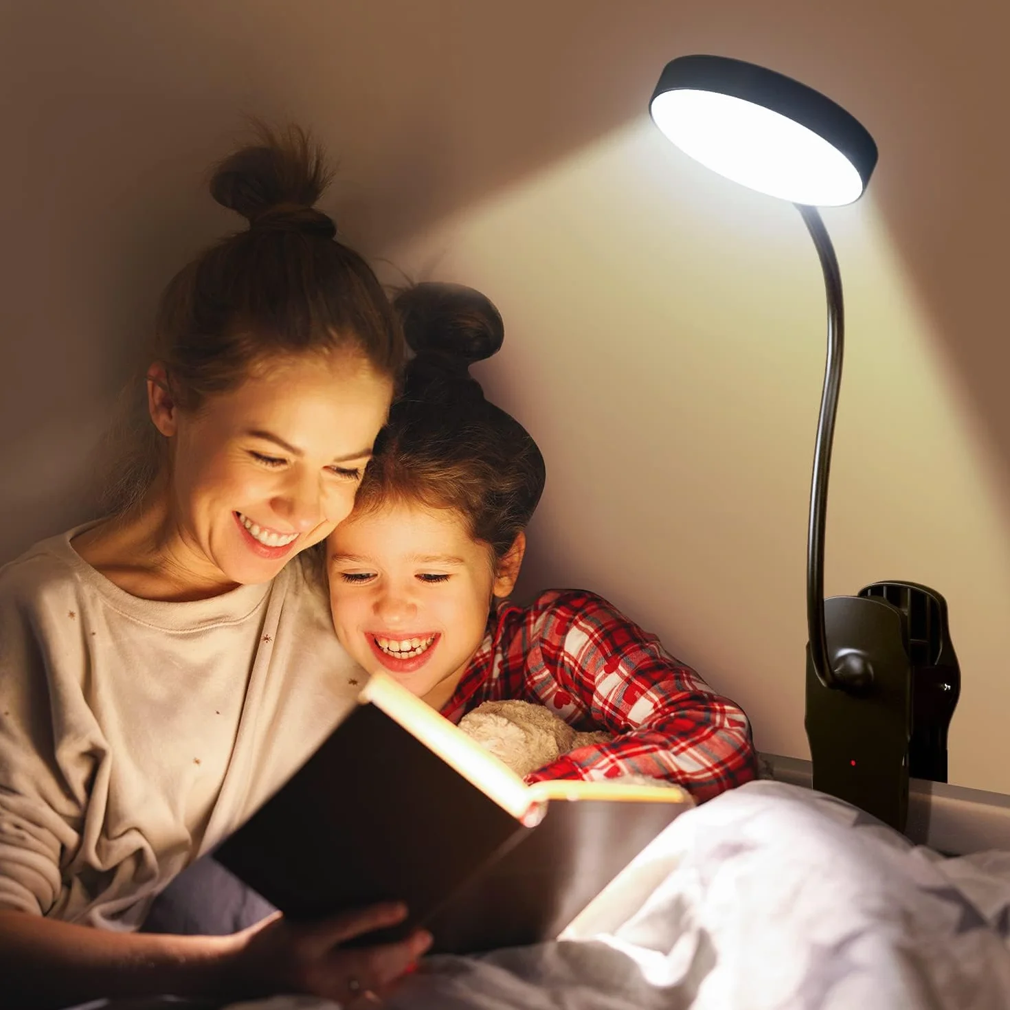 Bezprzewodowa lampka do czytania LED 5W 5 Jasności 5 Temperatur Kolor 1800 mAh Lampa nocna z zaciskiem