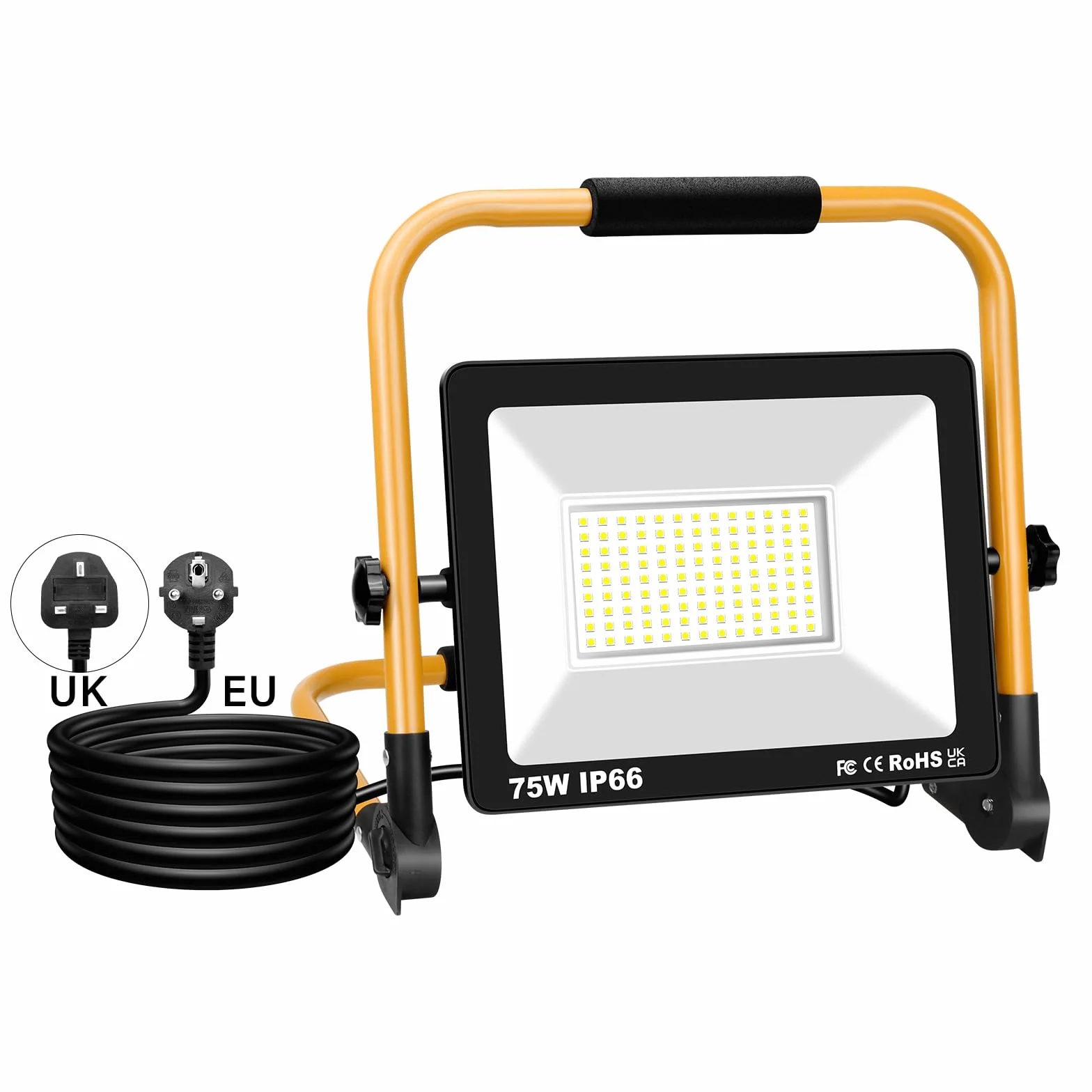 SKYWORLD 75W Projektor budowlany LED 7500LM 6000K biała wodoodporna