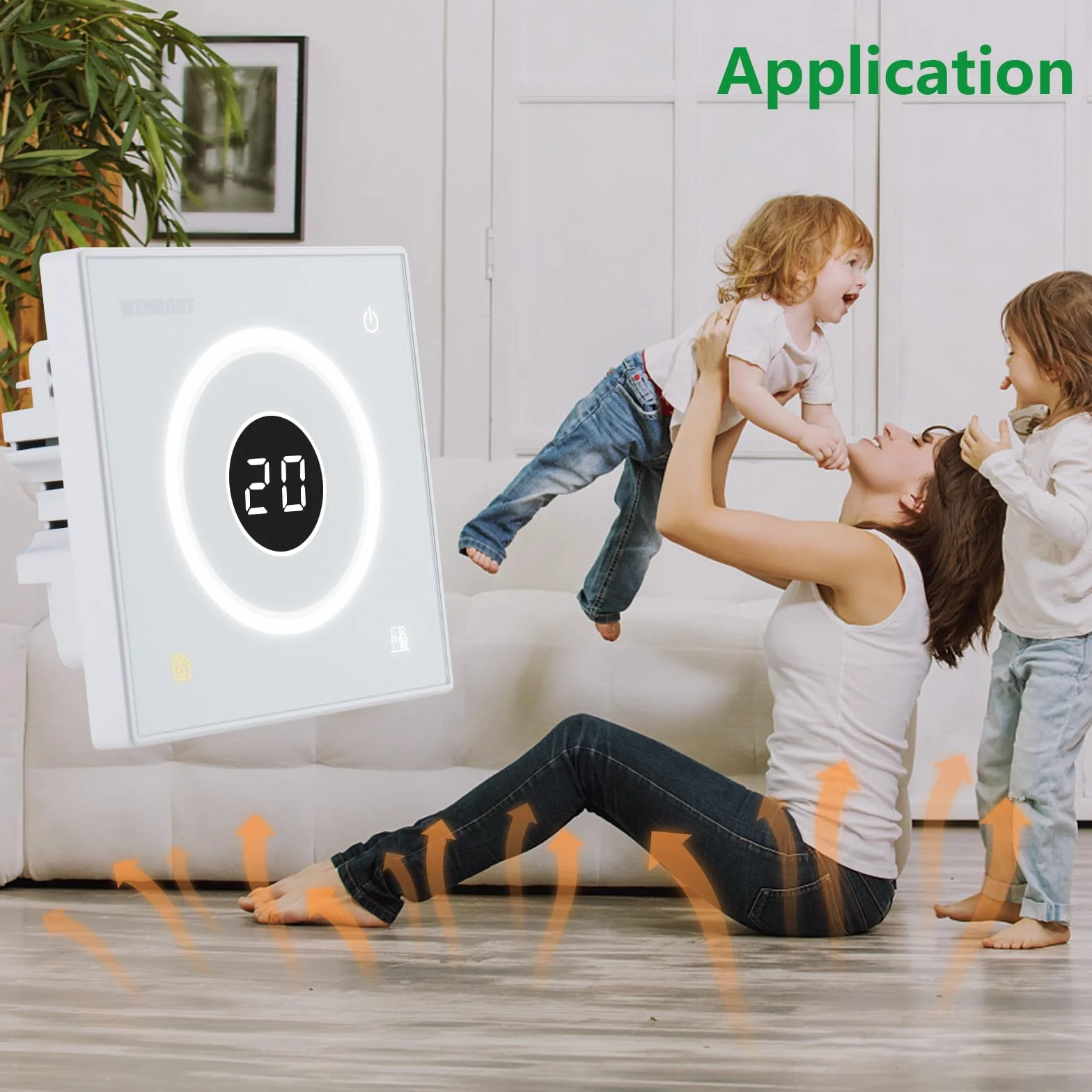 Wengart Inteligentny termostat WG502 AC230V 30A Elektryczny podgrzewacz podłogowy z czujnikiem 3m biały