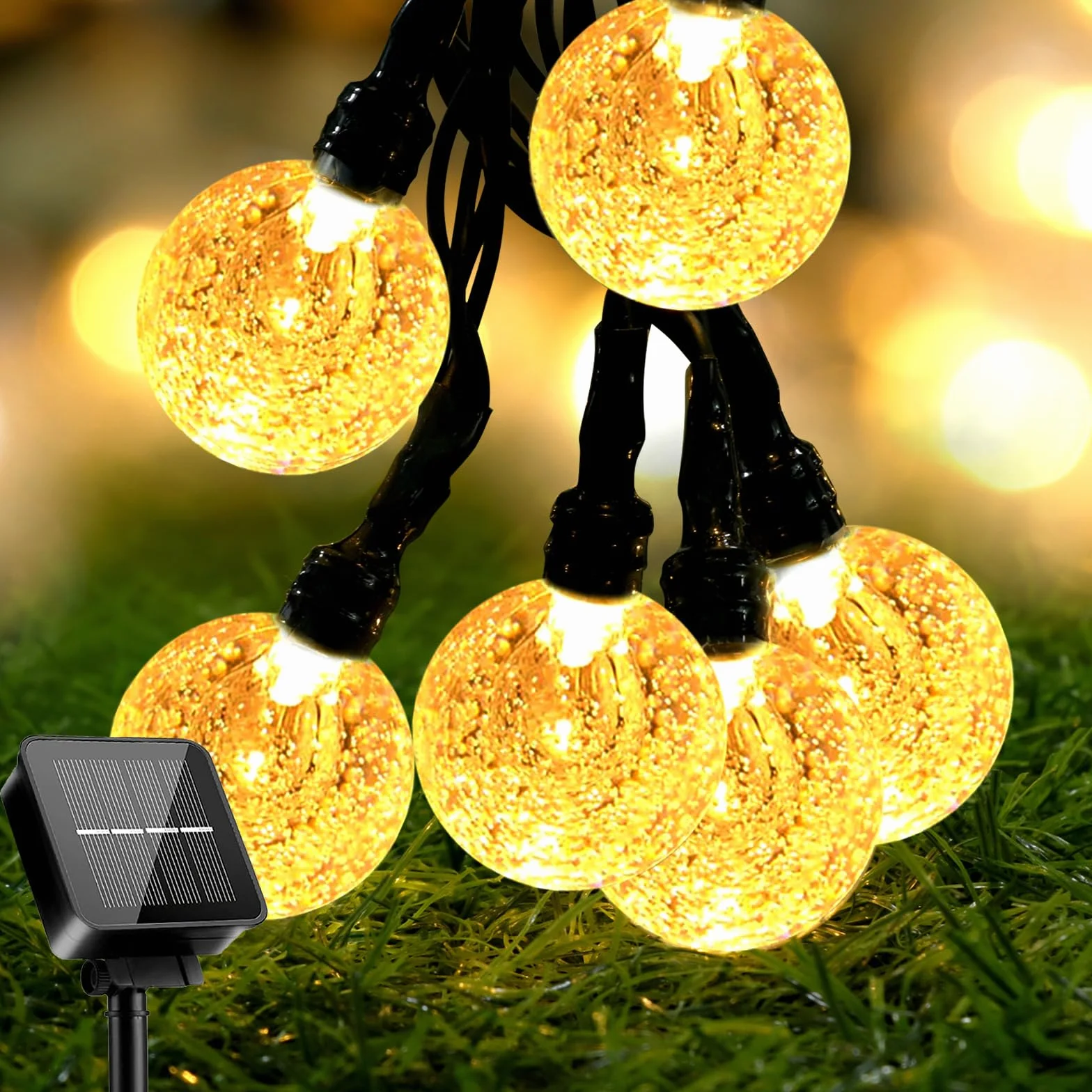 Solarny łańcuch świetlny, 40 diod LED, 6 m, do ogrodu, wodoodporny, 8 trybów, do użytku wewnątrz i na zewnątrz, do sypialni, na podwórko, na wesele, dekoracje imprezowe, ciepła biel