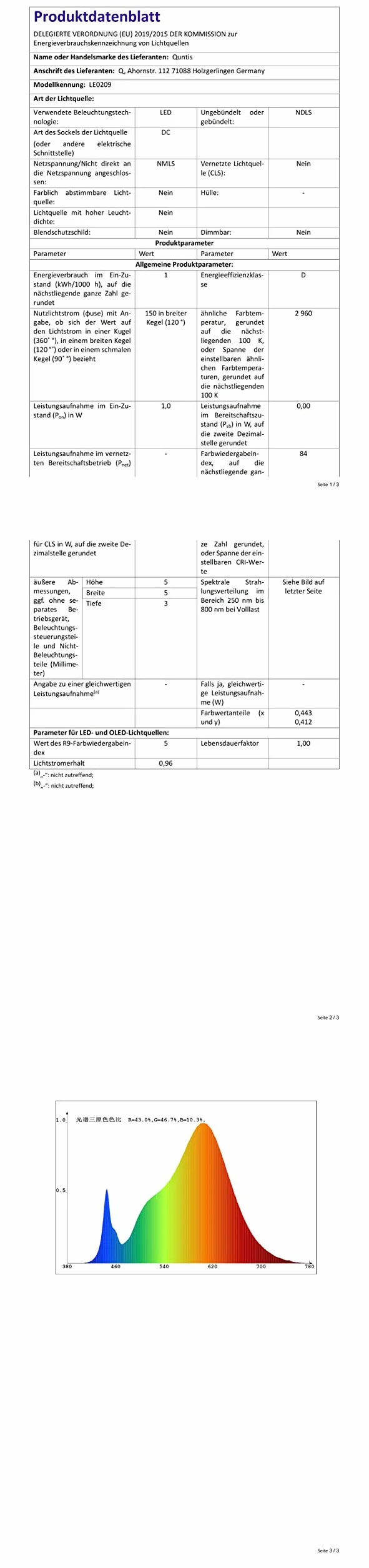 Lampa solarna ogrodowa LED Quntis IP65 wodoodporna zestaw 6 ciepły biały