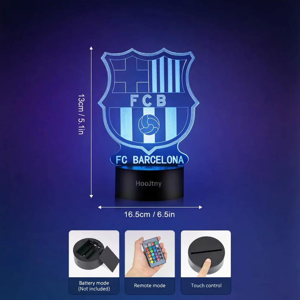 Barcelona Lampka Nocna Dziecięca LED 3D 16 Kolorów Pilot Zdalnego Sterowania