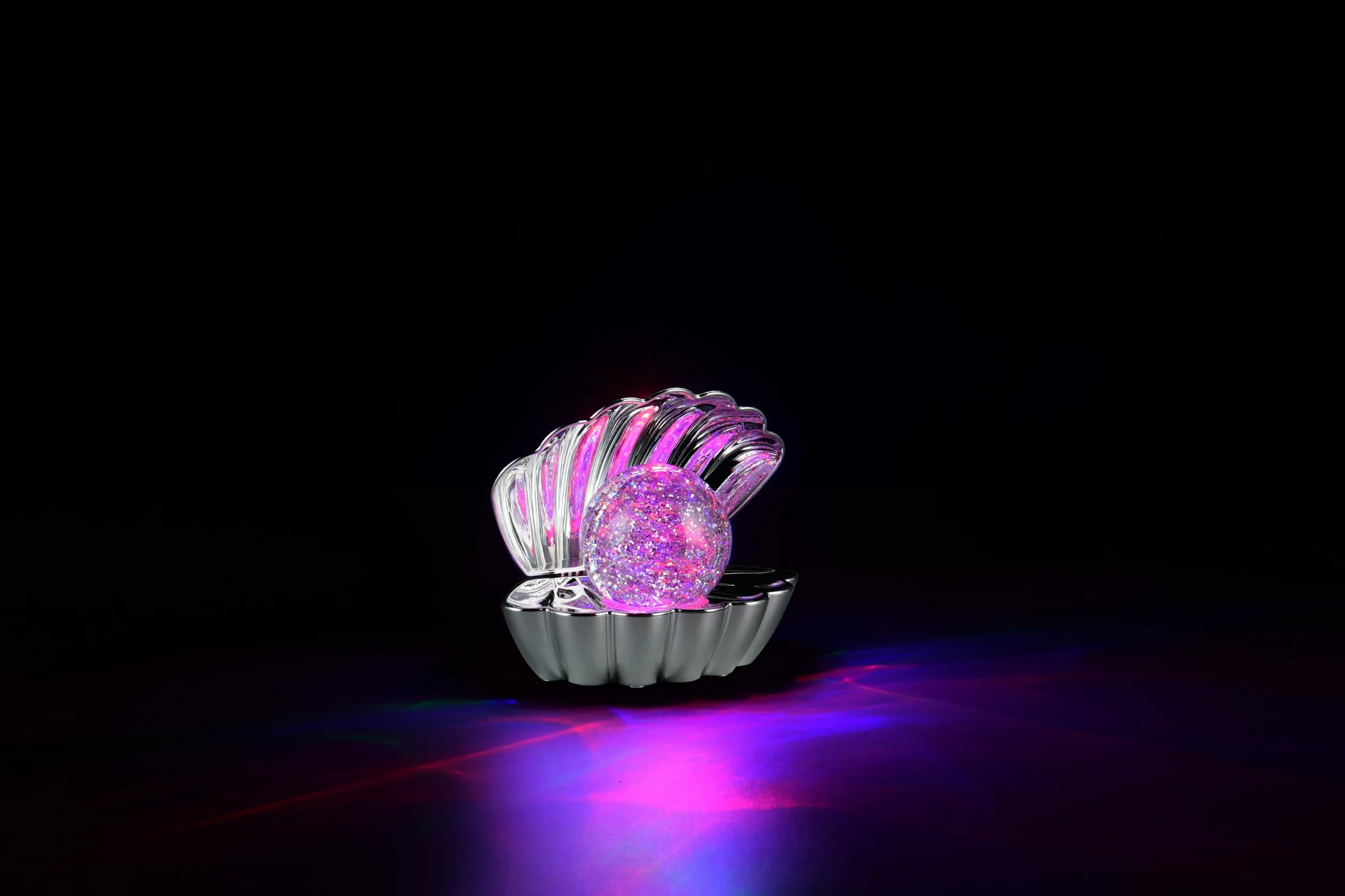 Reality Leuchten Lampa stołowa SHELLY R57731106, tworzywo sztuczne, chrom, 0,8 W LED, zmiana koloru
