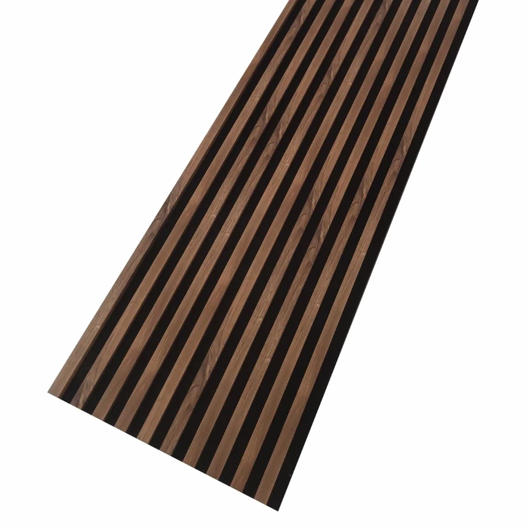 Panele Akustyczne Ścienne Dąb Stirling MDF Lamele 2x 26,5x240 cm Na Czarnej Płycie