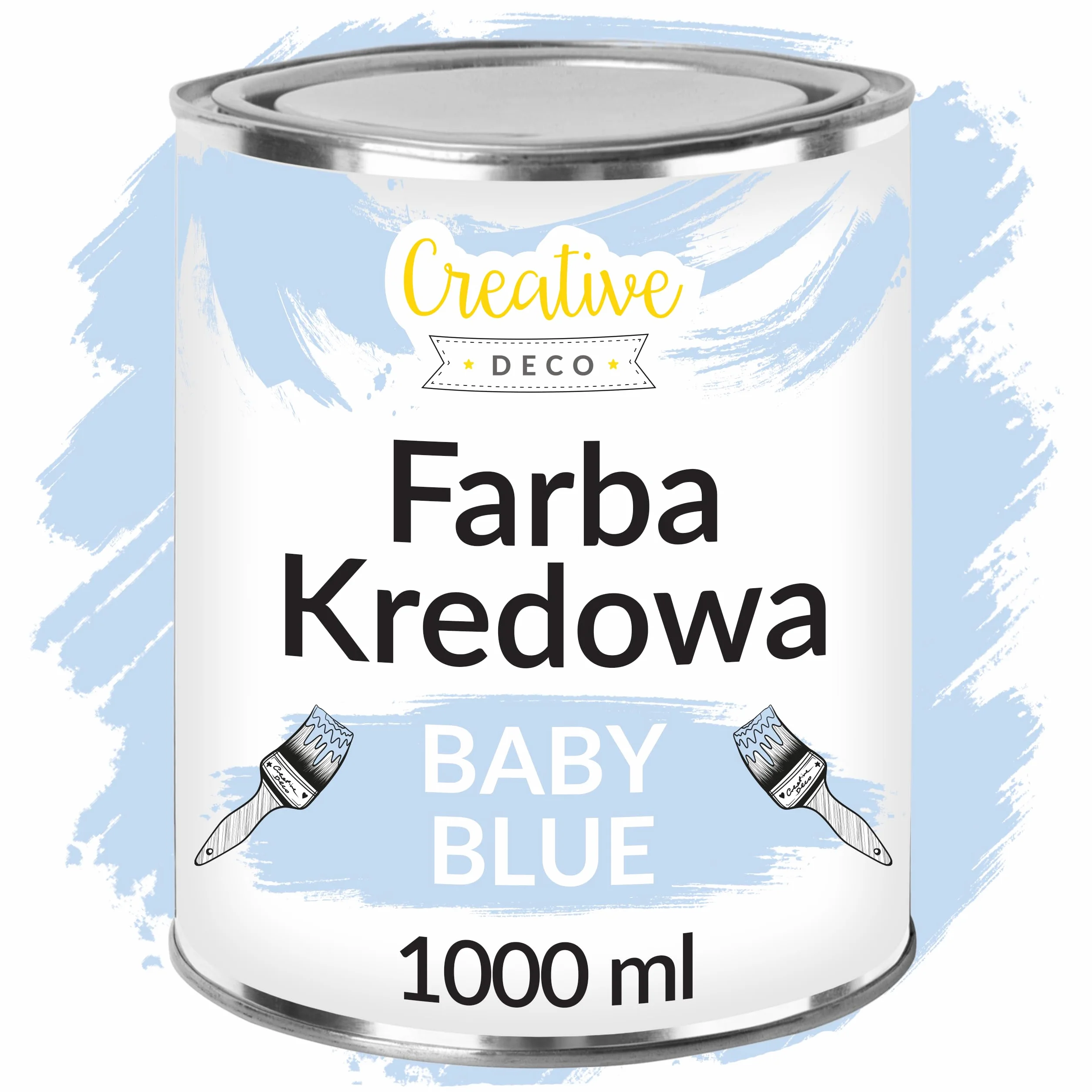 Creative Deco Farba Kredowa Niebieski Jasny | 1000 ml | Matowa i Zmywalna | Idealna do Renowacji Mebli, Dekoracji i Decoupage’u | Możliwy Efekt Wytarcia i Gradientu