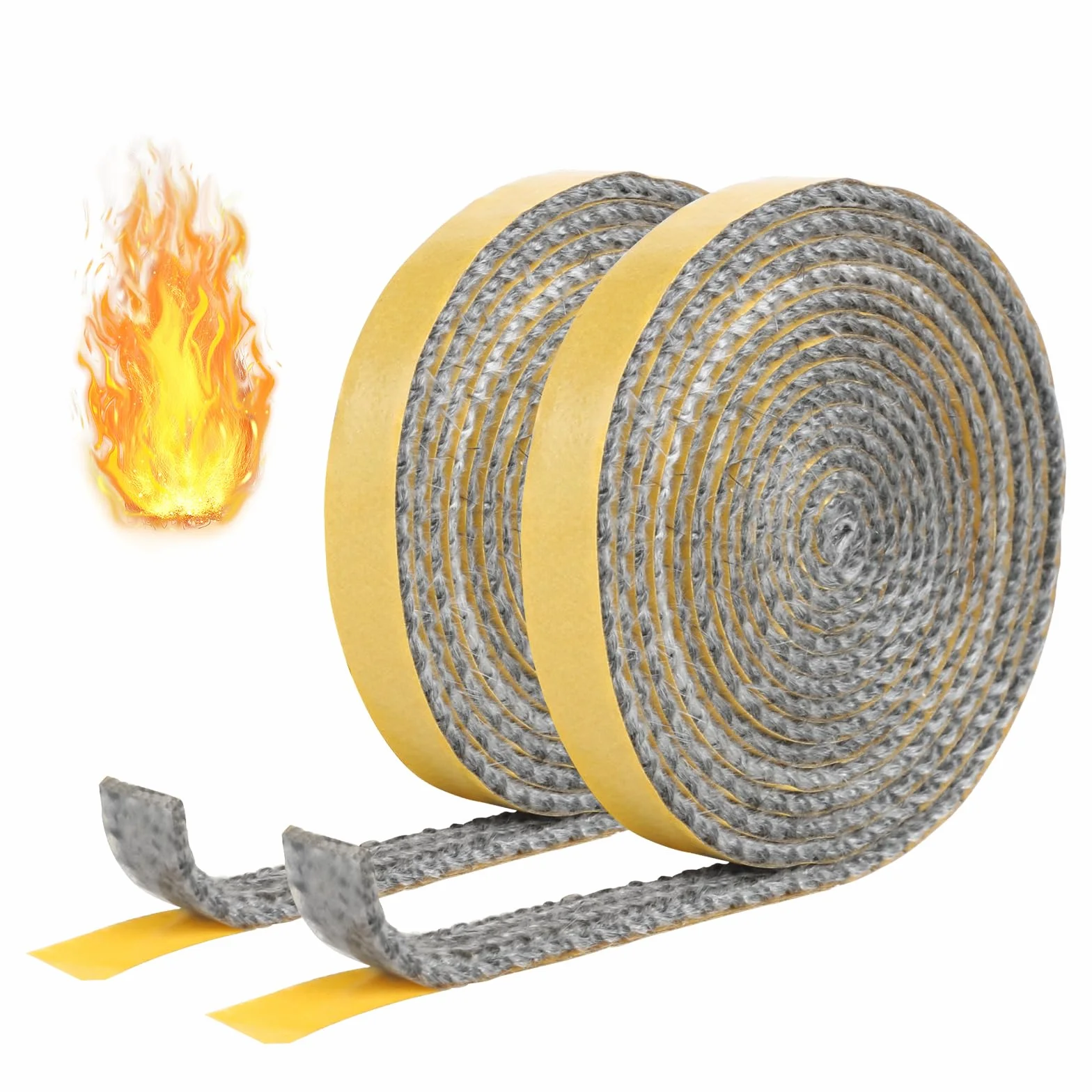 Taśma uszczelniająca do pieca kominkowego 2 mm 550°C 2 m czarna