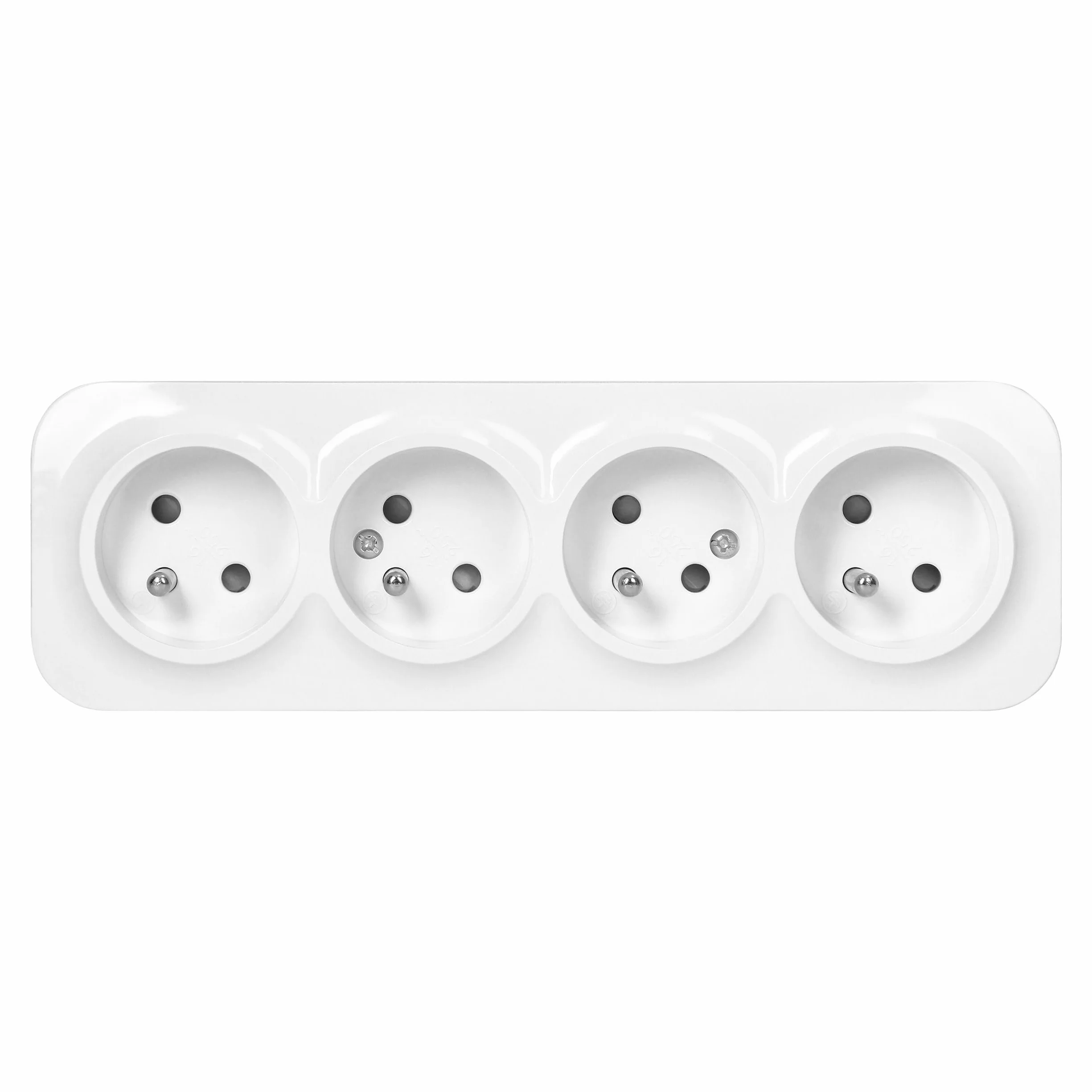Gniazdo Elektryczne Natynkowe Poczwórne 2P+Z 16A 230VAC IP20 Białe