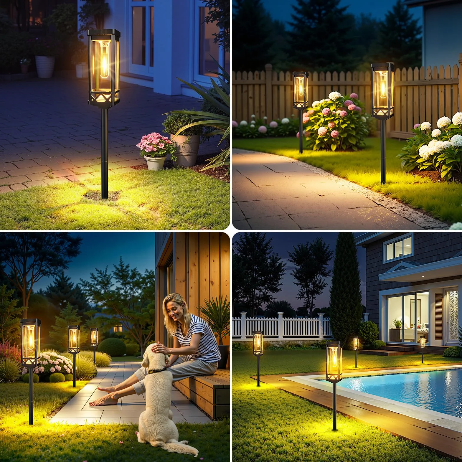 BUCASA Duże lampy solarne zewnętrzne 8 sztuk 1000 mAh IP65 wodoodporne