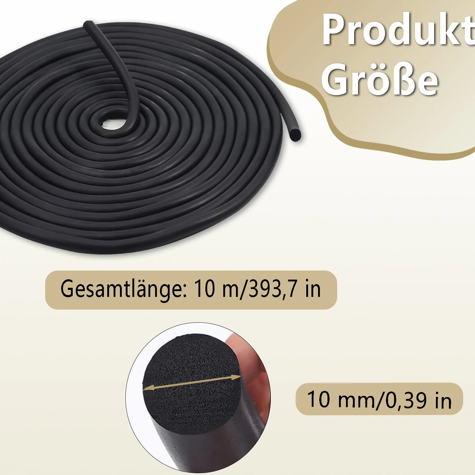 Uszczelka gumowa okrągła 10 m x Ø 10 mm odporna na wysokie temperatury