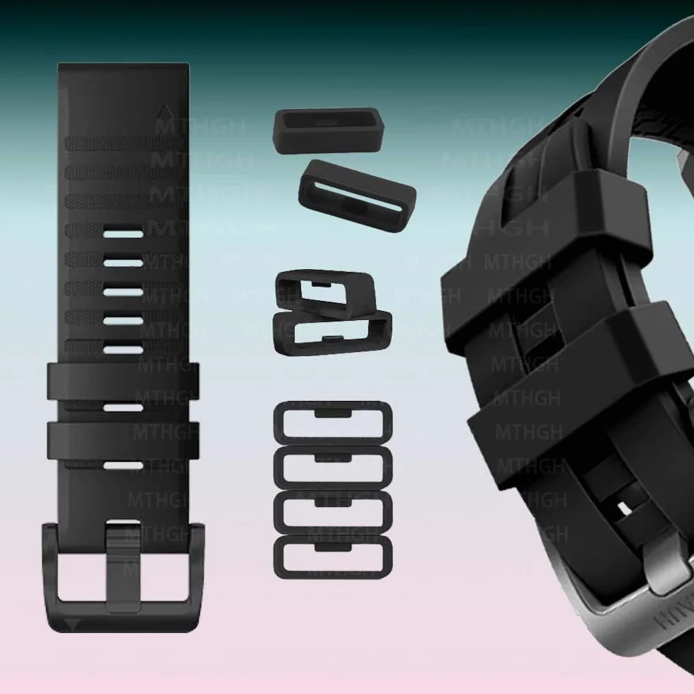 Pętle do paska do zegarka Garmin Fenix 7S / 6S / 5S / Forerunner 55/45/45S/245 / Instinct 2S pierścienie mocujące do smartwatcha [10 szt.], miękki silikonowy zamiennik bezpiecznych pierścieni,