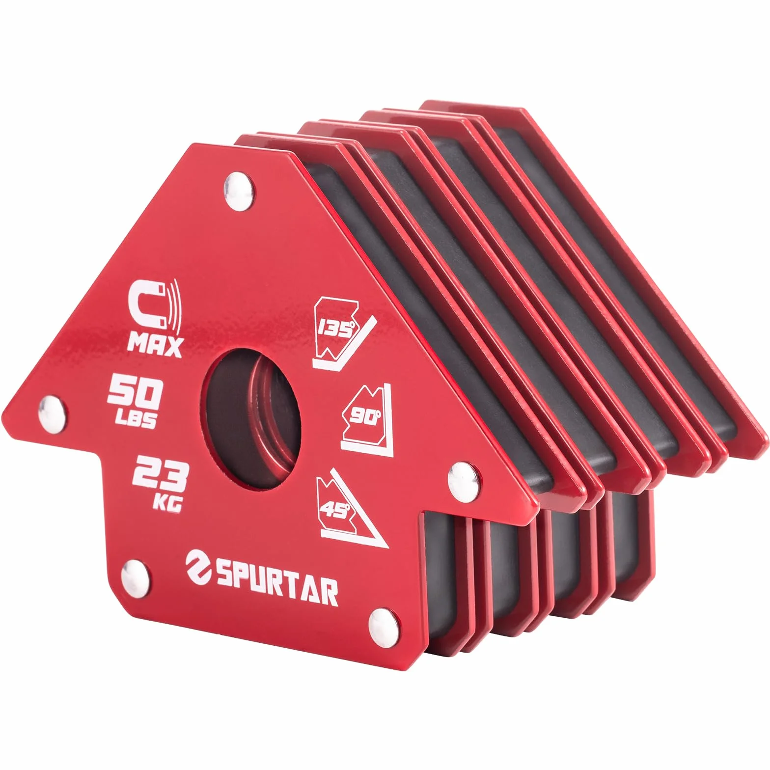 Spurtar 4 Sztuki 23 Kg Magnesy Spawalnicze Uchwyt Mocna Wytrzymałość Zaciski Narzędzie 45 90 135 Stopni