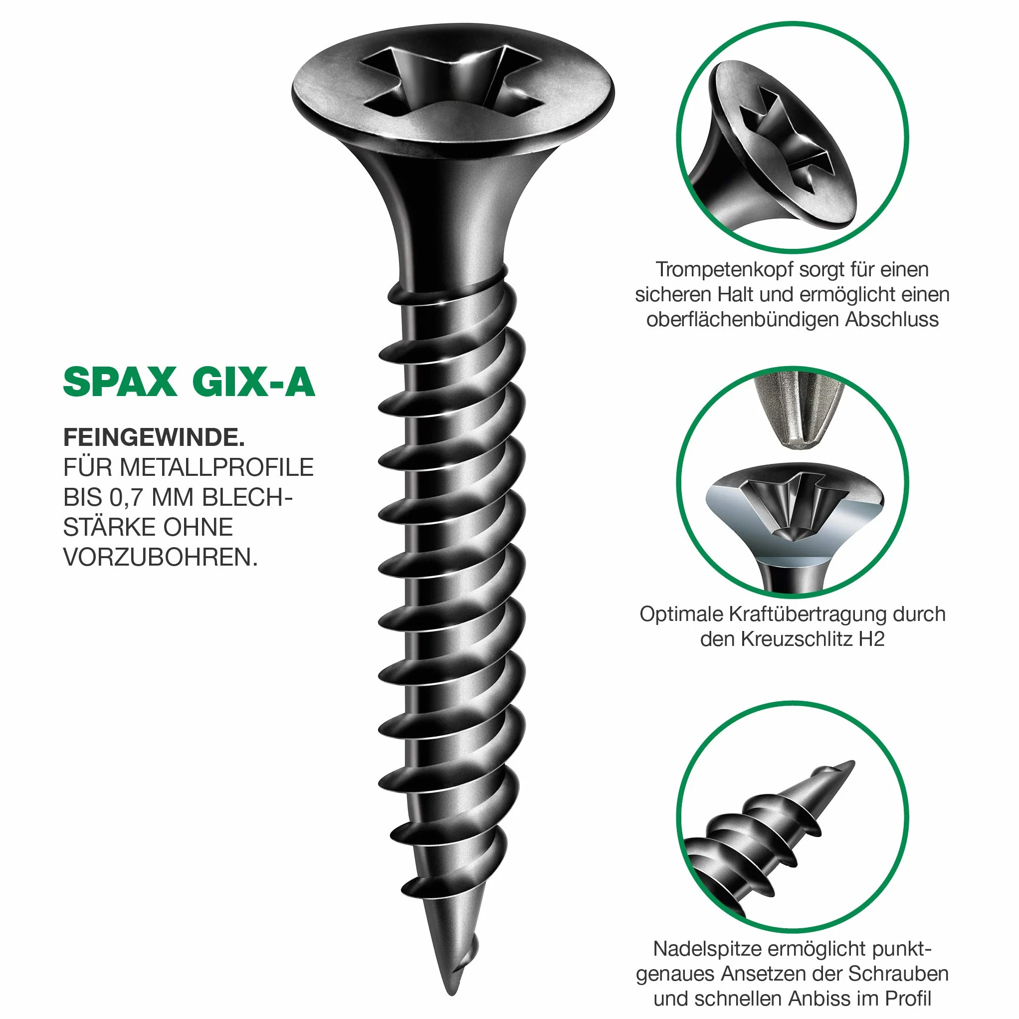 SPAX GIX-A śruby do płyt gipsowo-kartonowych 3,9 x 55 mm gwint drobny 500 sztuk