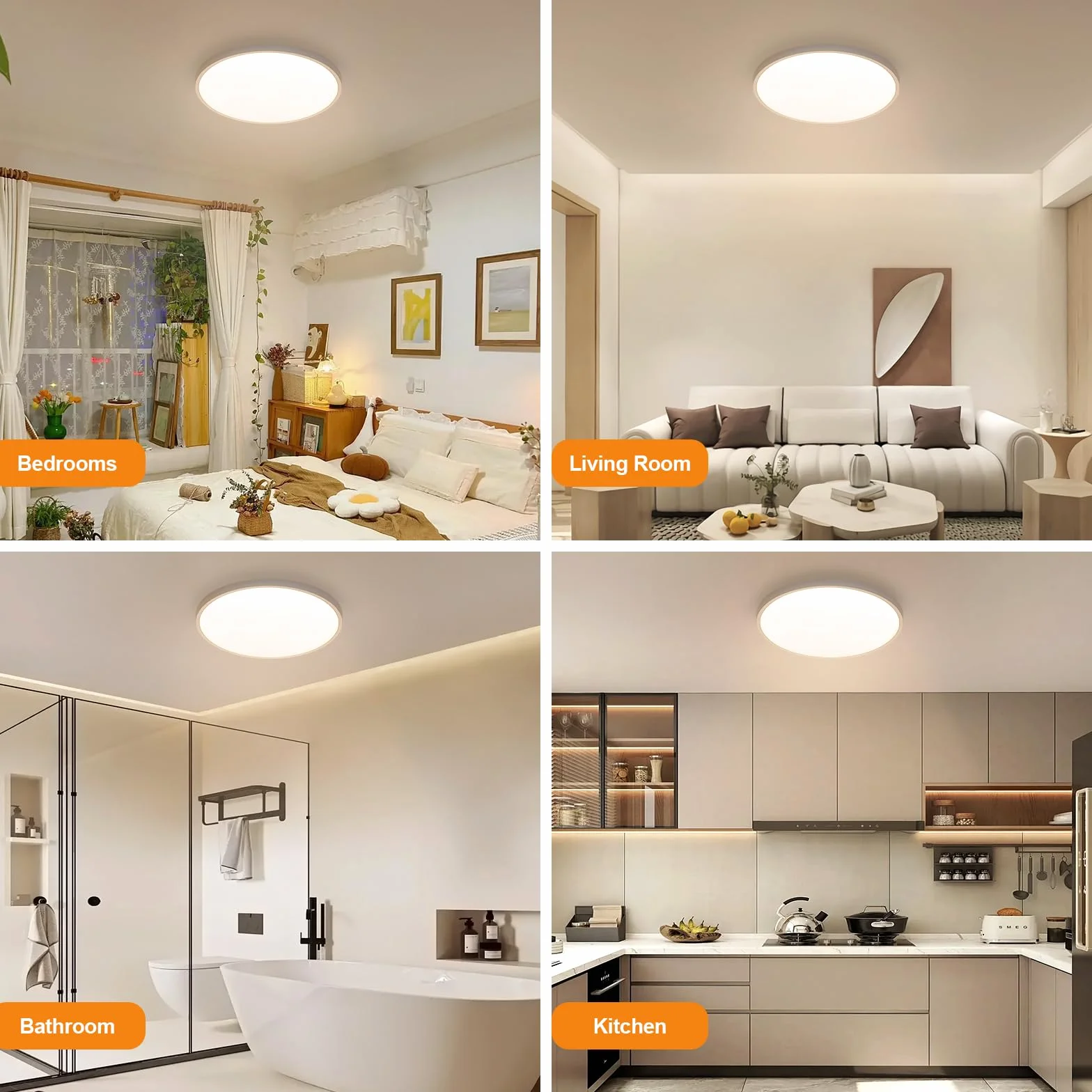 Comely Plafon LED 40cm 36W 3980LM IP44 Lampa Sufitowa 4500K Światło Naturalne
